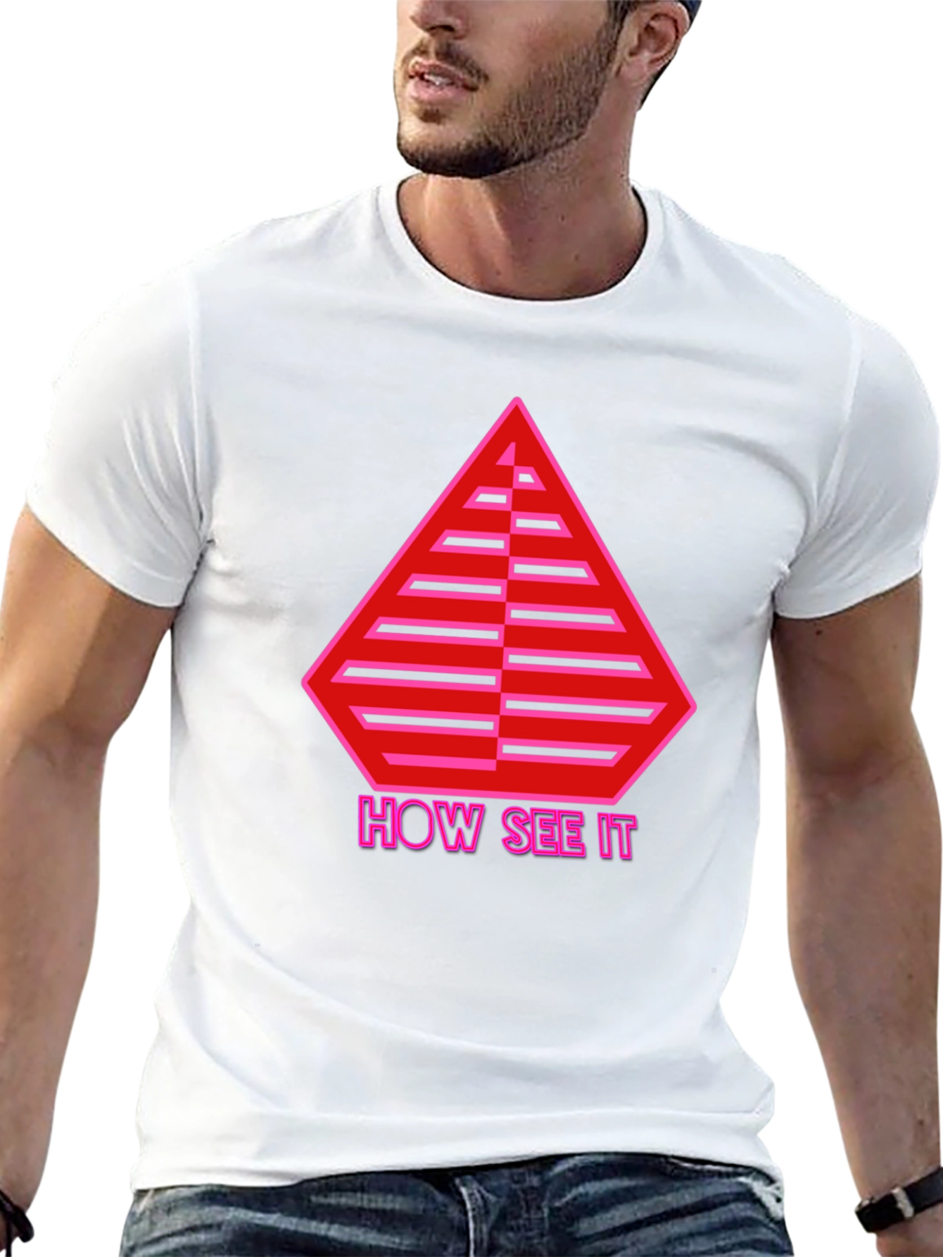 Geometric Graphic Tee - How See It Pyramid Design