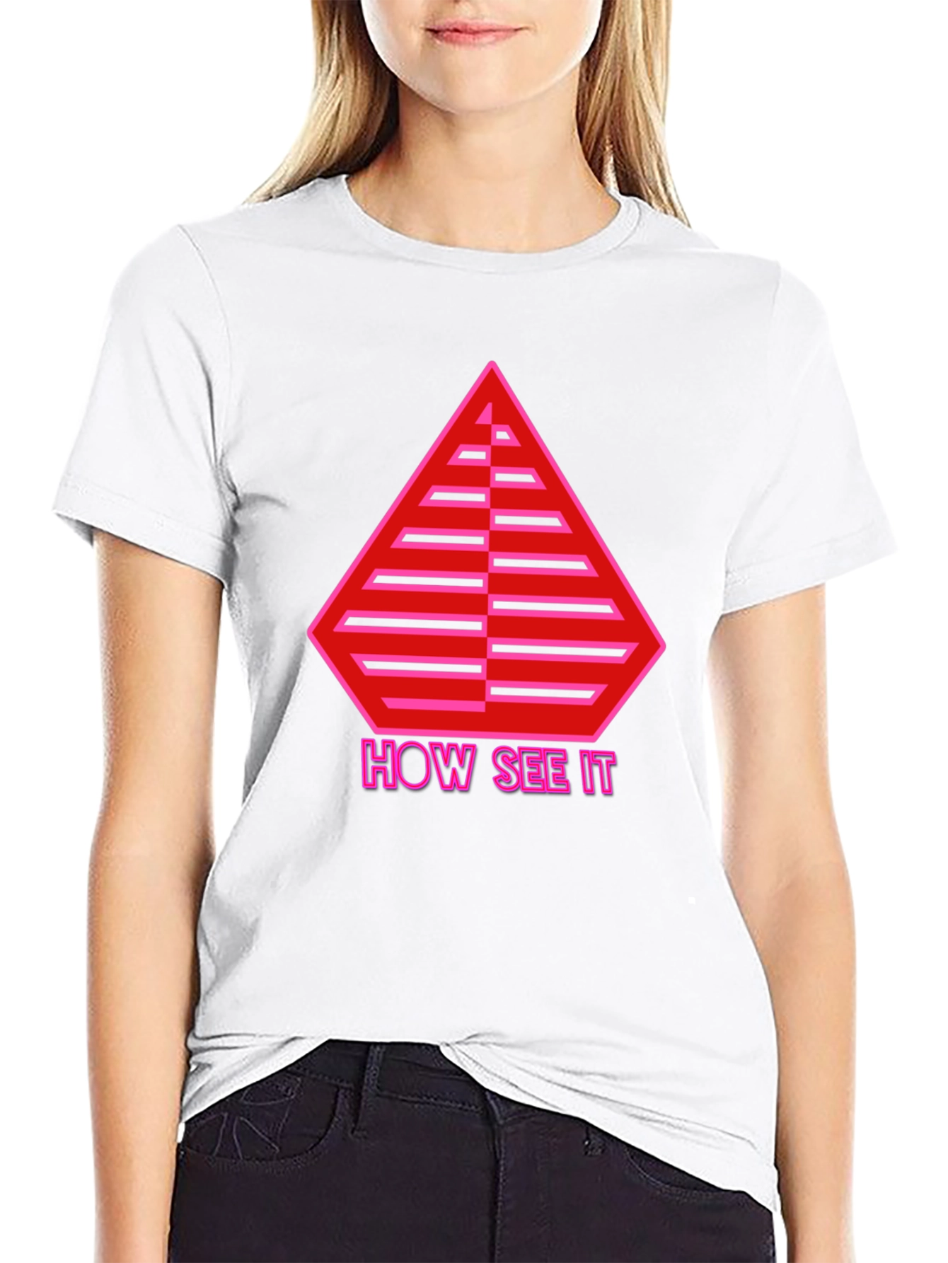 Geometric Graphic Tee - How See It Pyramid Design