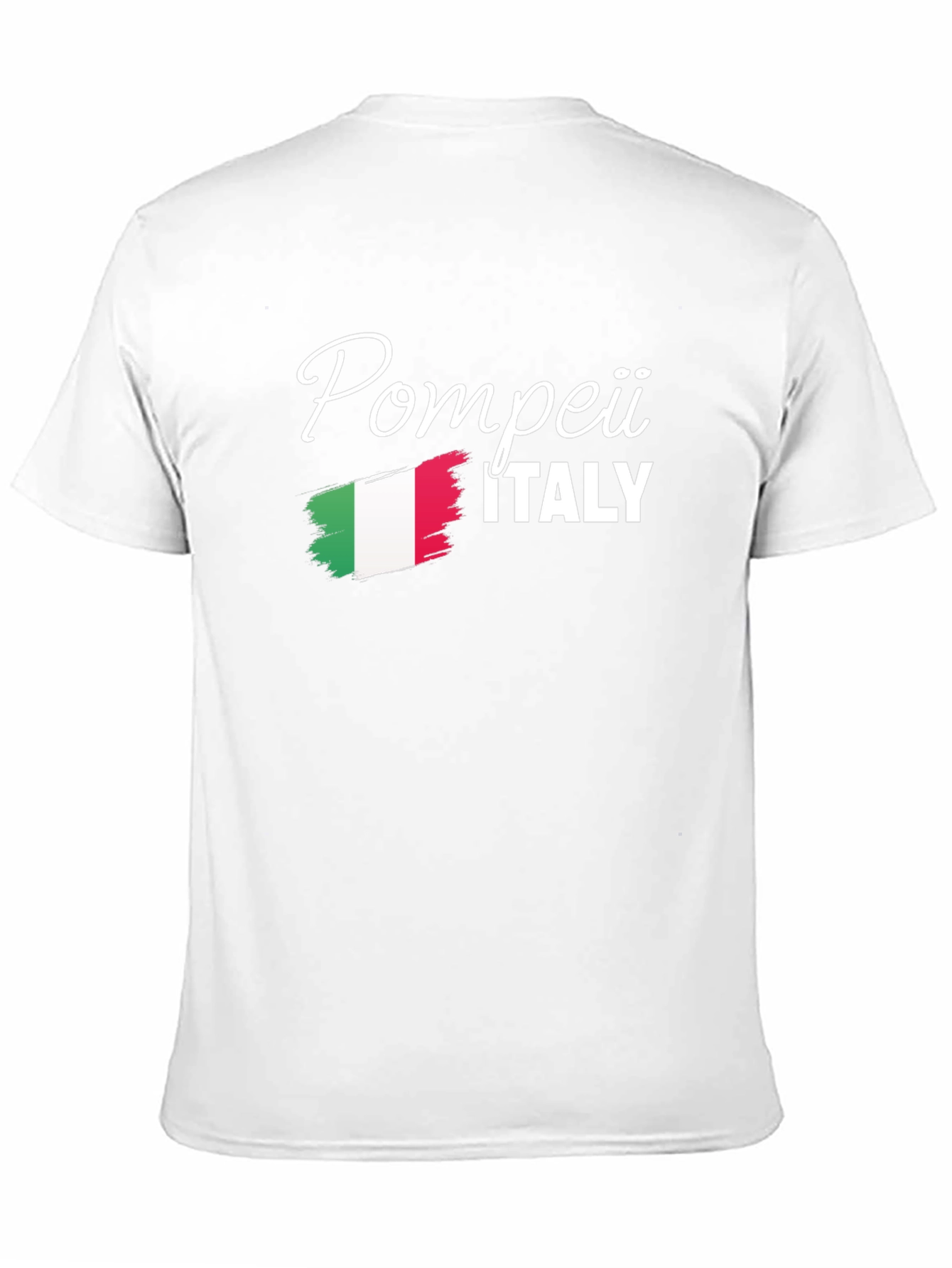 Pompeii Italy Flag Graphic Tee - Black Cotton T-Shirt