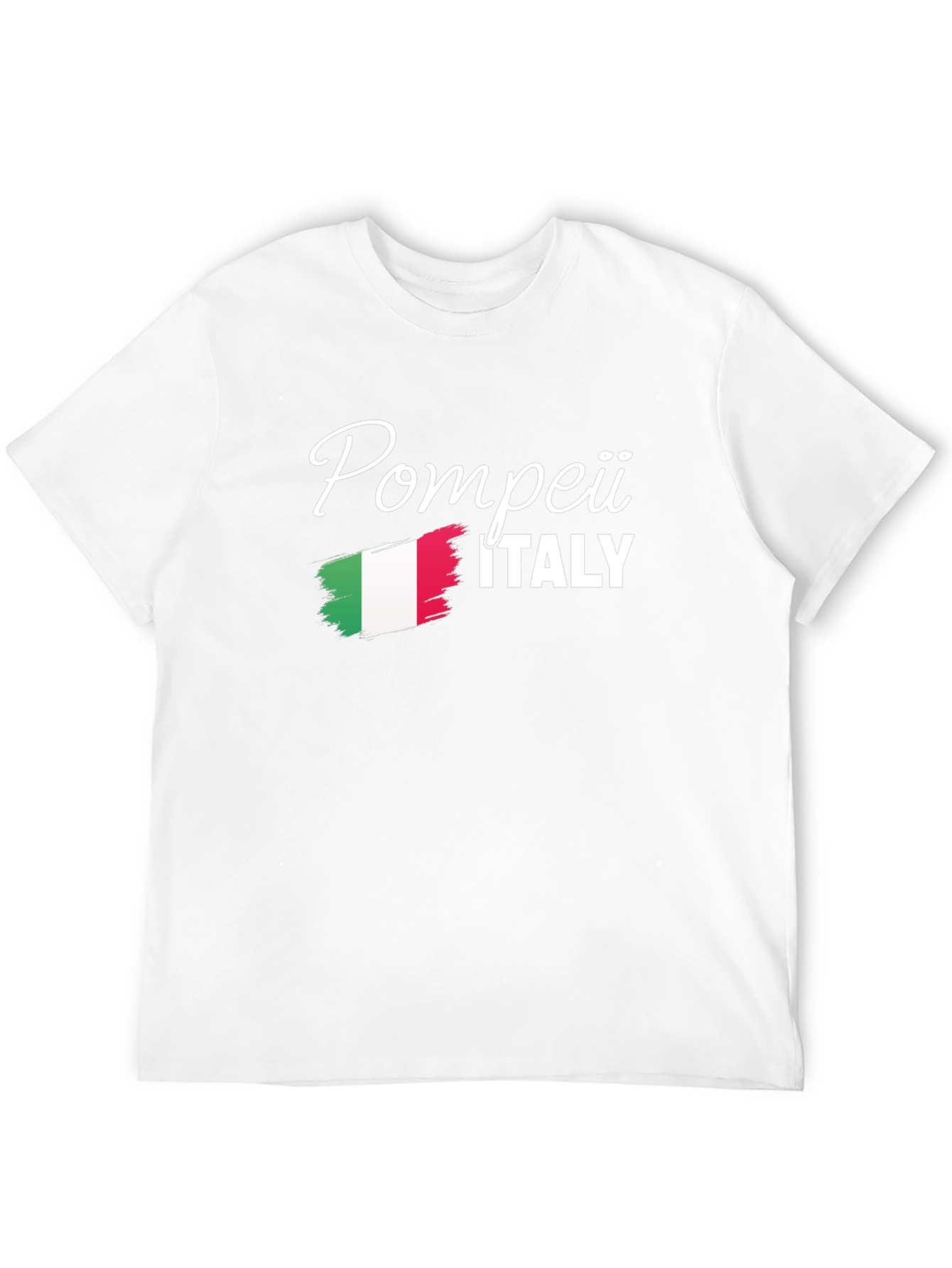 Pompeii Italy Flag Graphic Tee - Black Cotton T-Shirt