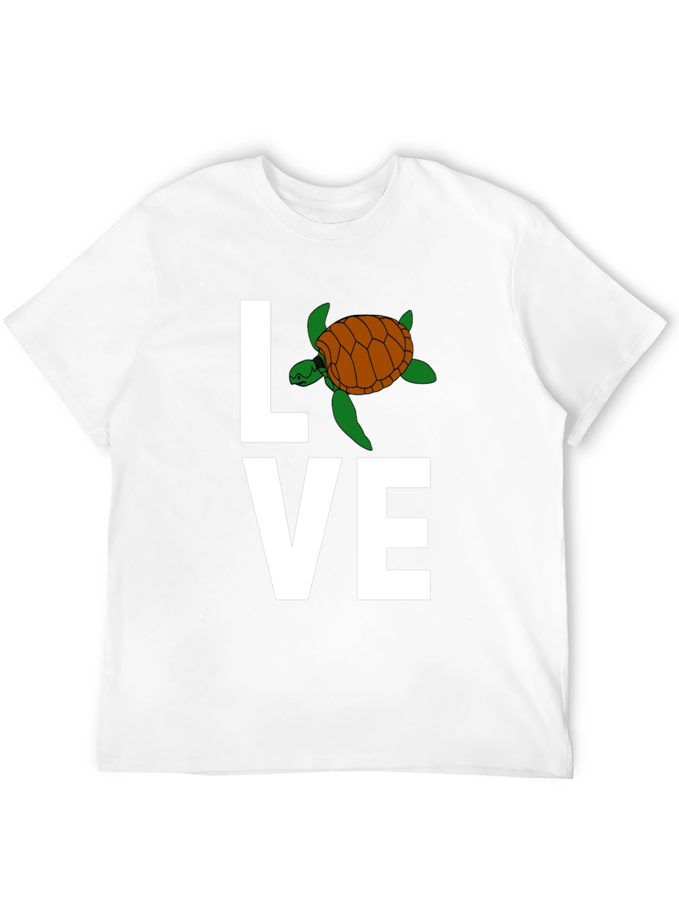 Love Turtle Graphic T-Shirt - Stylish Crew Neck Tee