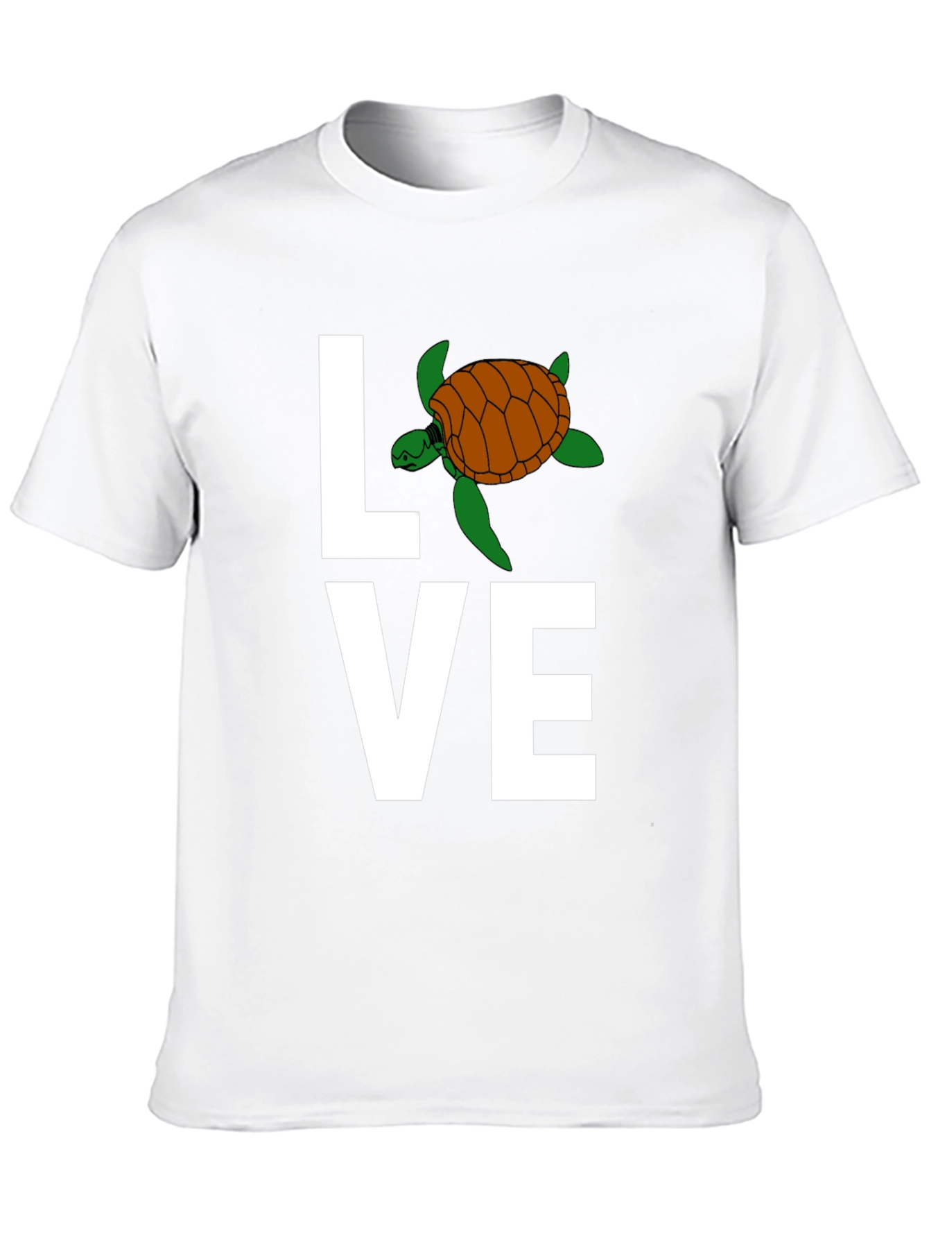 Love Turtle Graphic T-Shirt - Stylish Crew Neck Tee