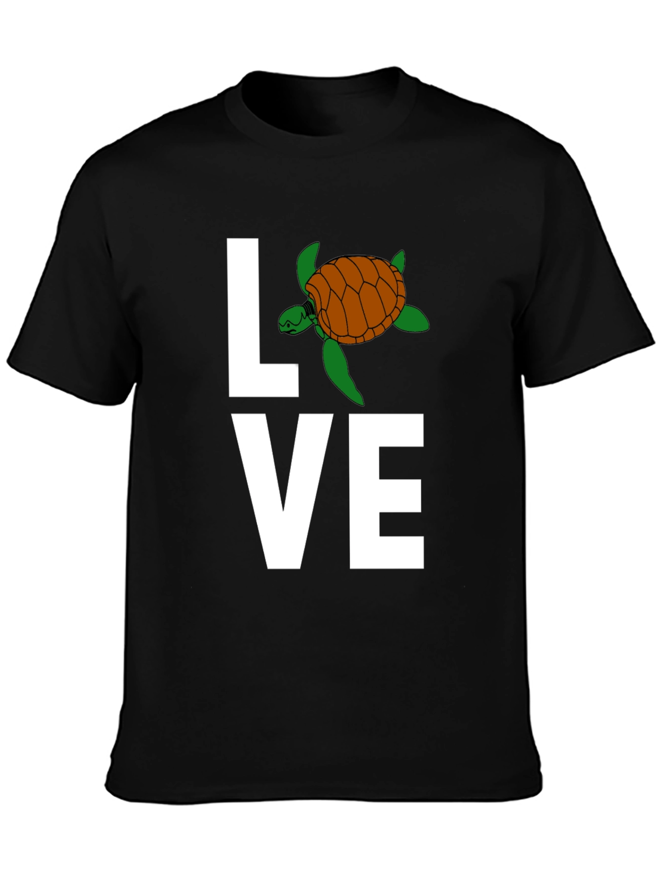 Love Turtle Graphic T-Shirt - Stylish Crew Neck Tee