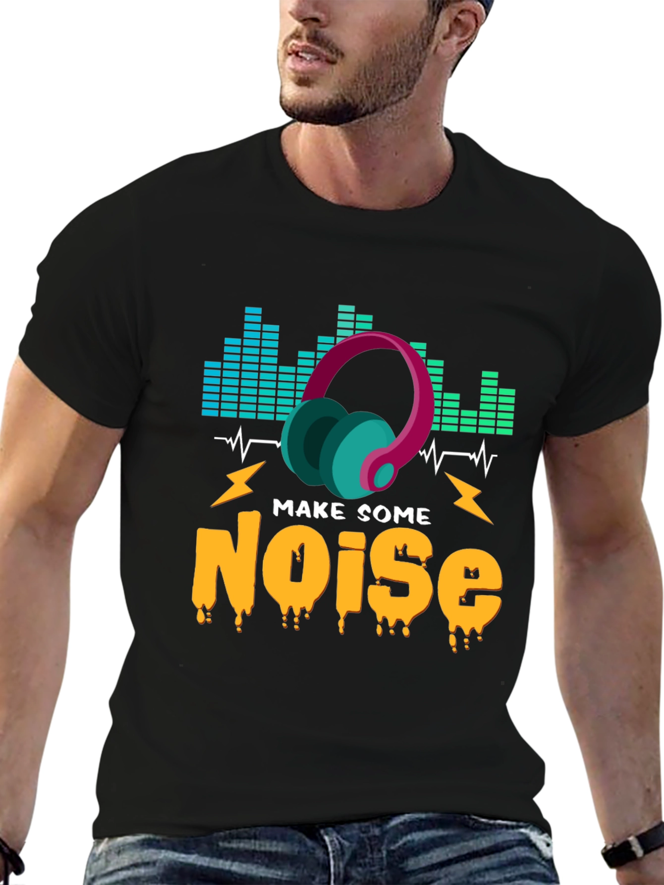 Make Some Noise Graphic T-Shirt - Music Lover Tee