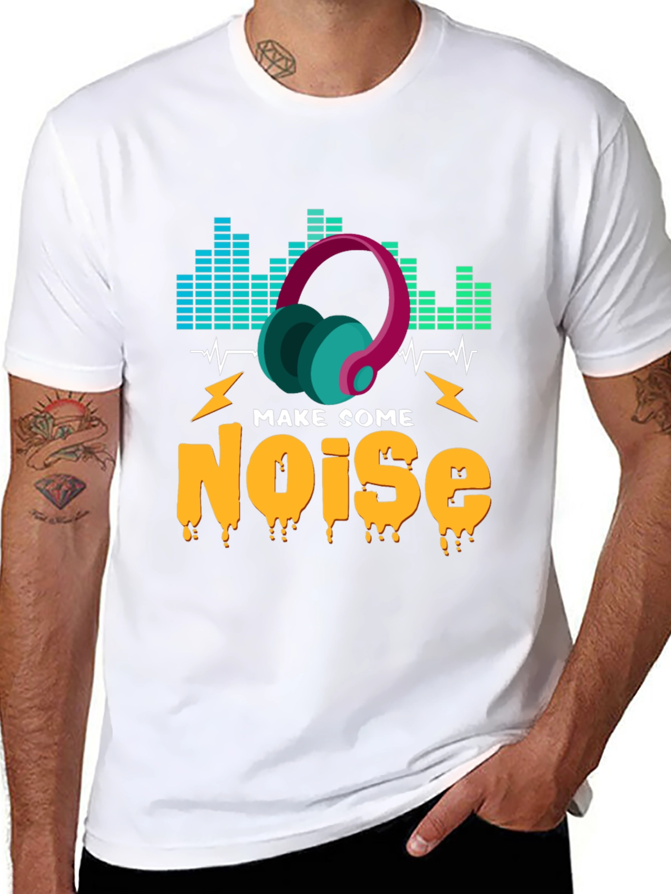 Make Some Noise Graphic T-Shirt - Music Lover Tee