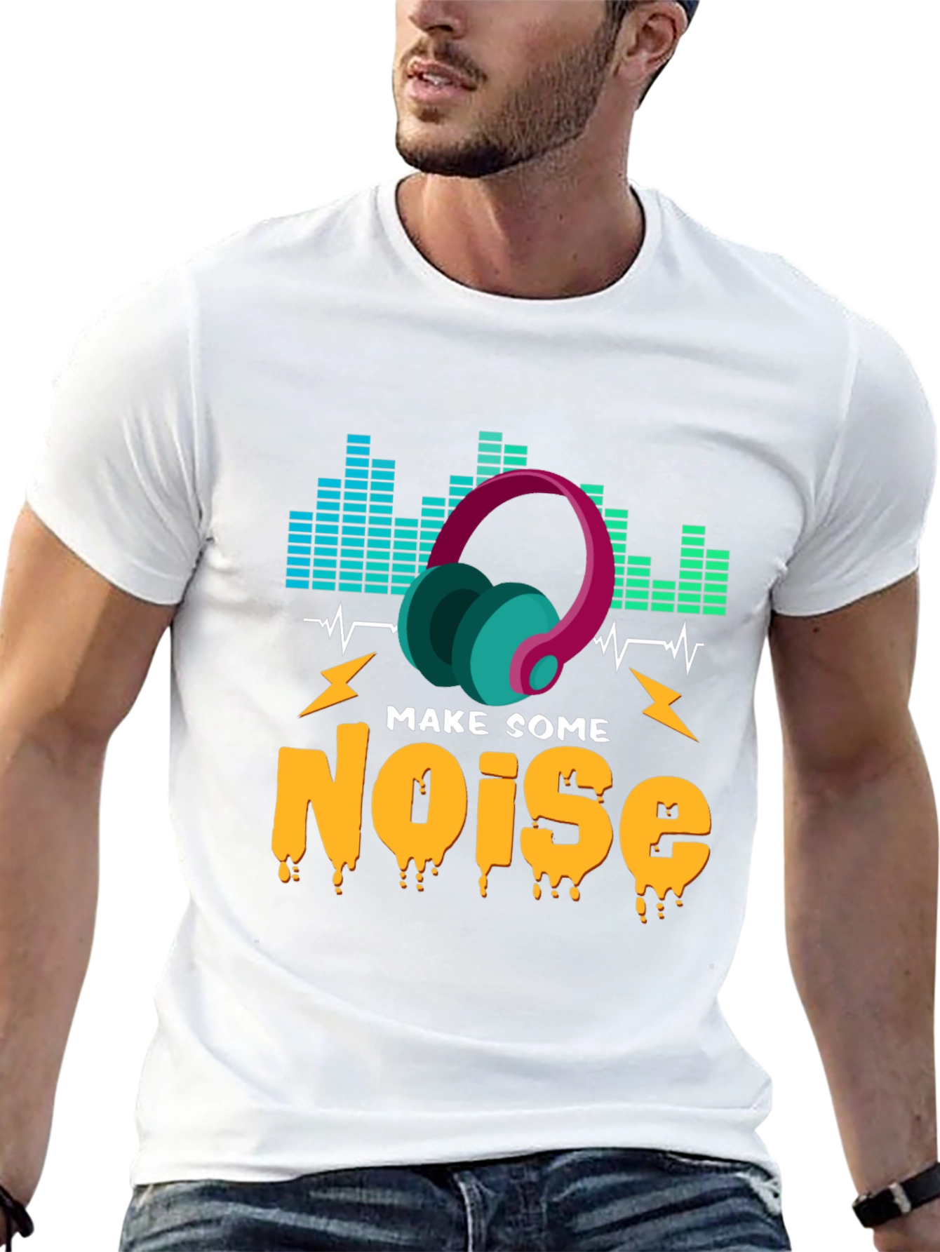 Make Some Noise Graphic T-Shirt - Music Lover Tee