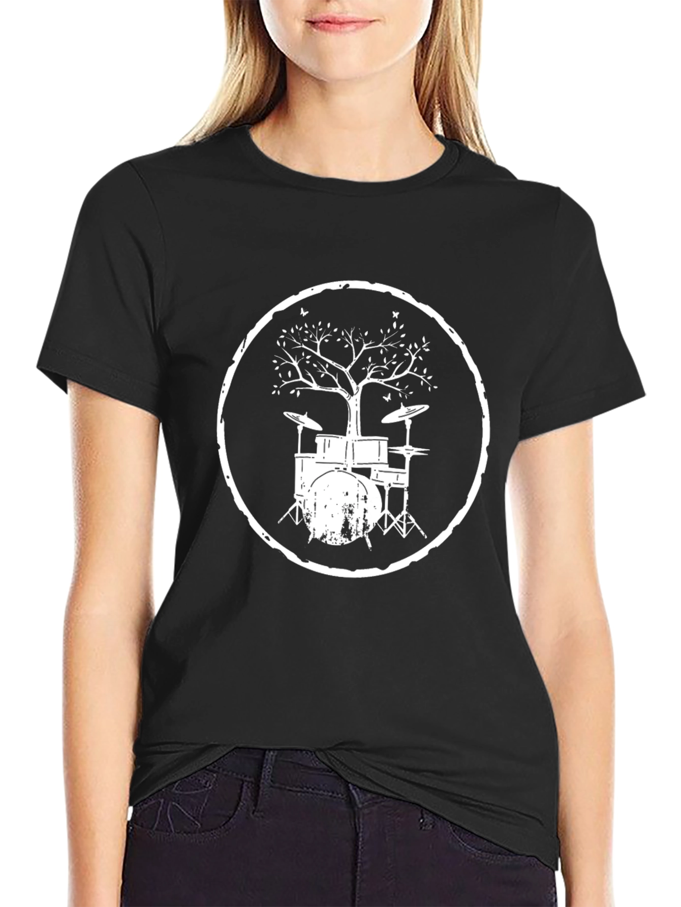 Drum Kit Tree T-Shirt - Music Lover Tee