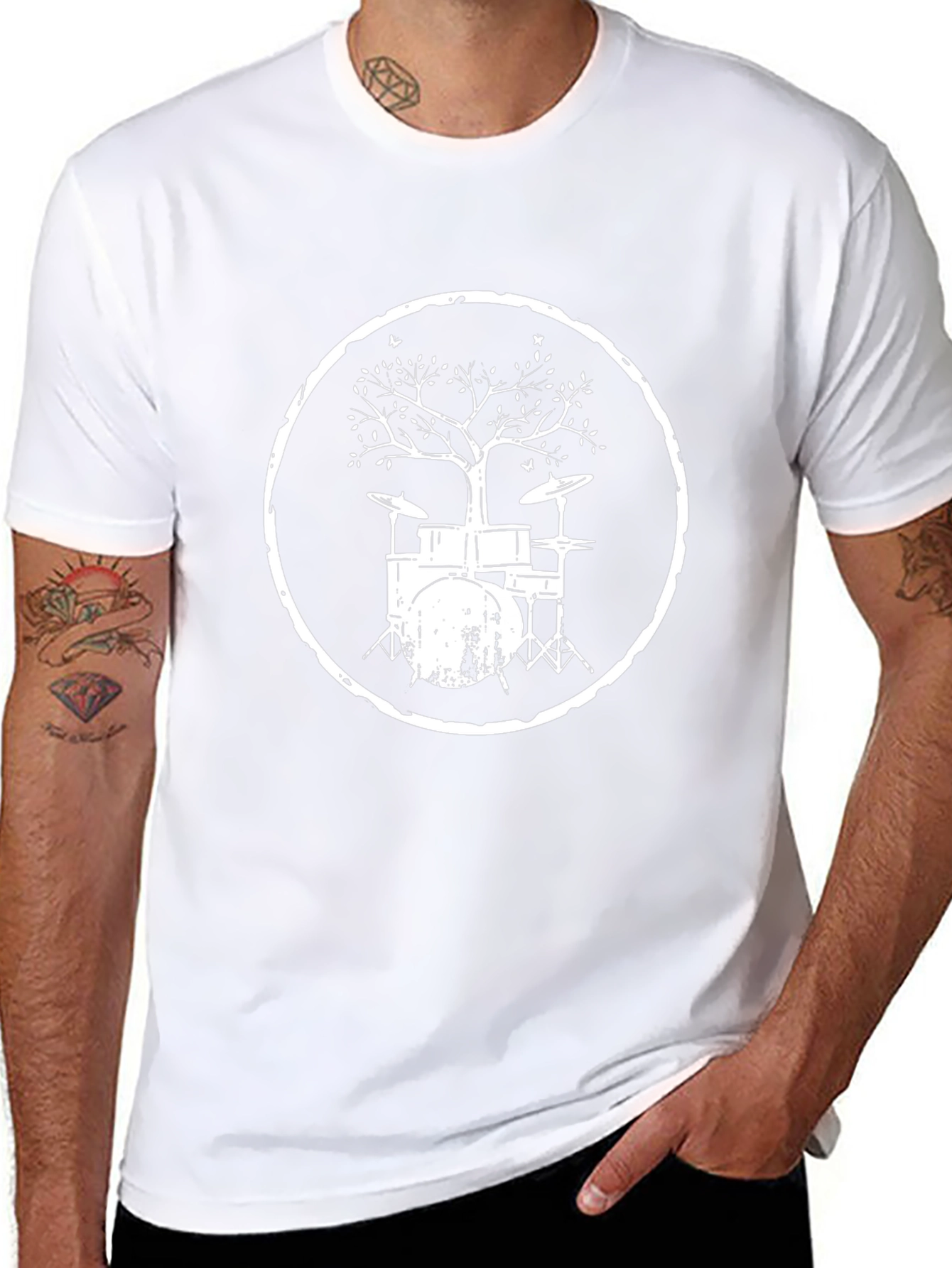 Drum Kit Tree T-Shirt - Music Lover Tee