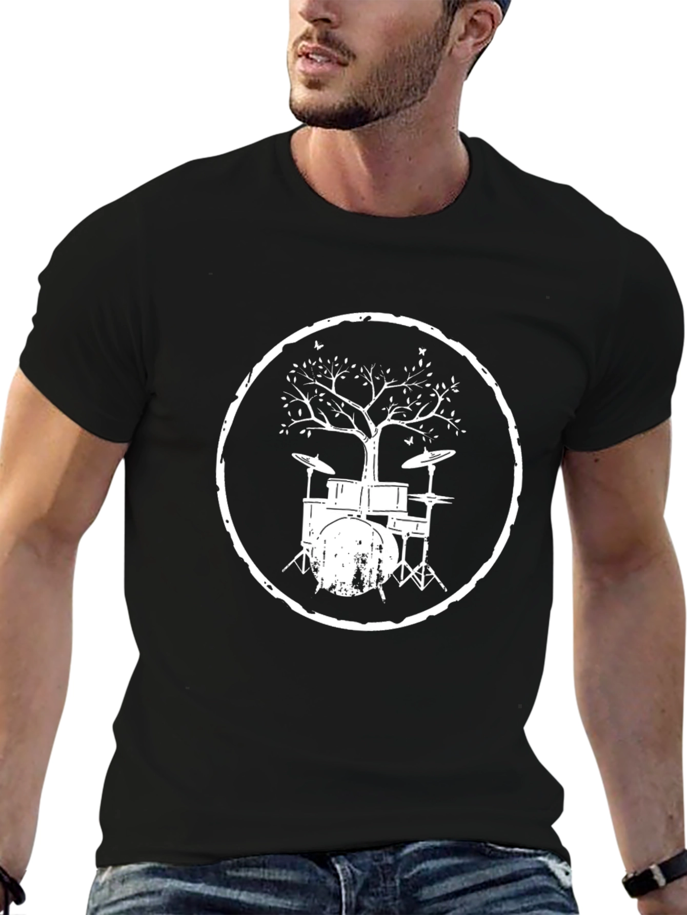 Drum Kit Tree T-Shirt - Music Lover Tee