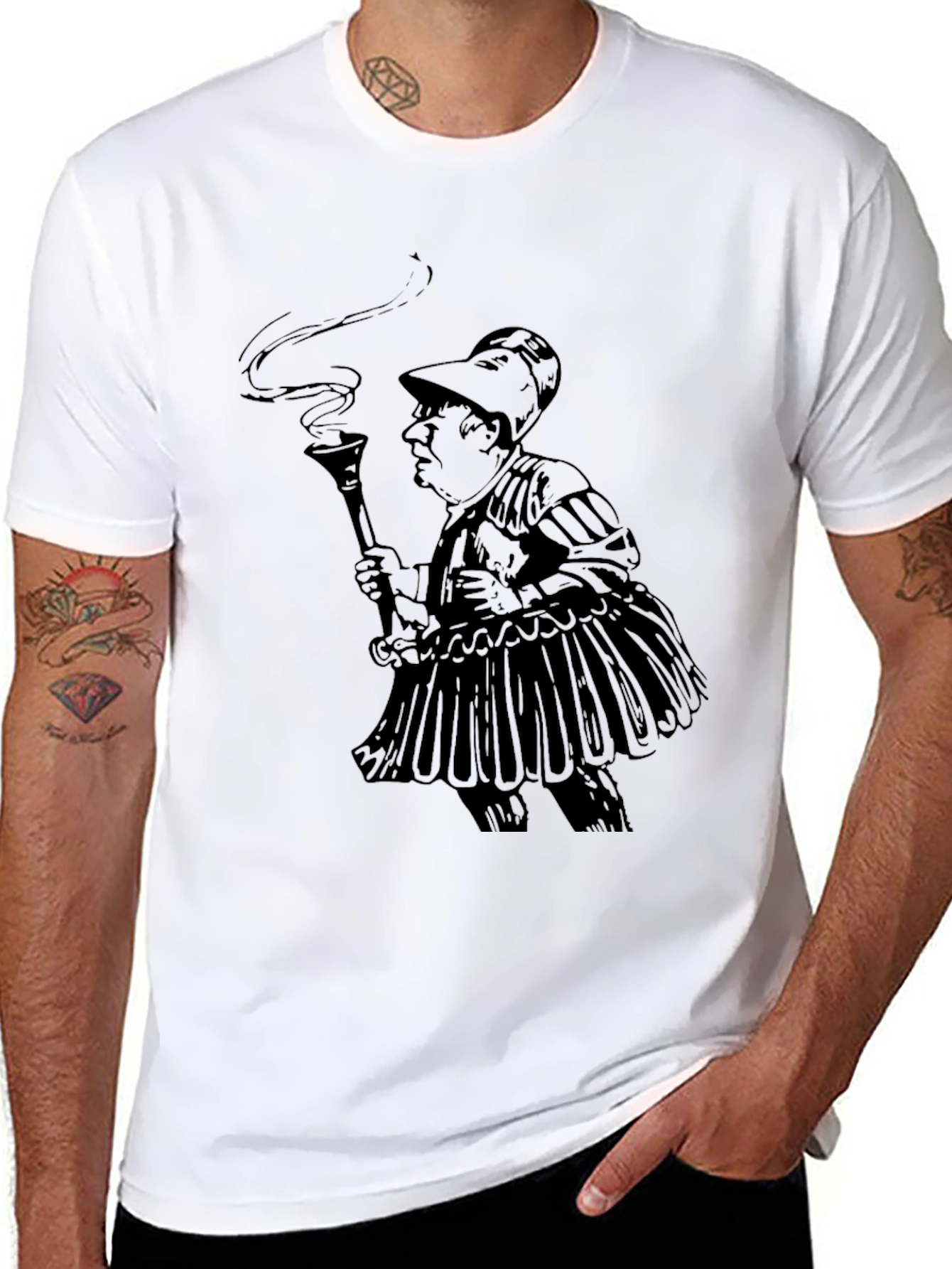 Black T-Shirt with Humorous Retro Print