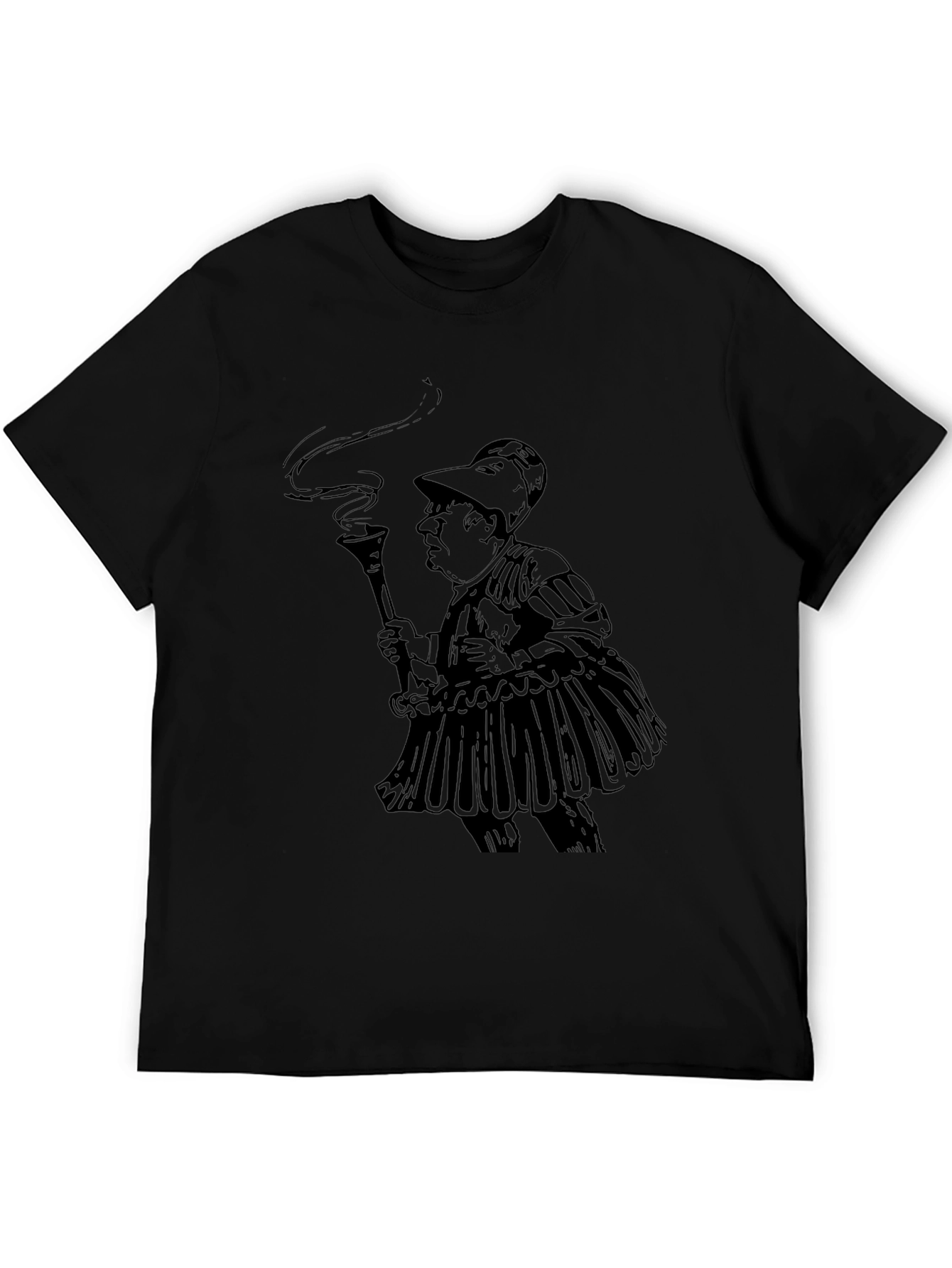Black T-Shirt with Humorous Retro Print