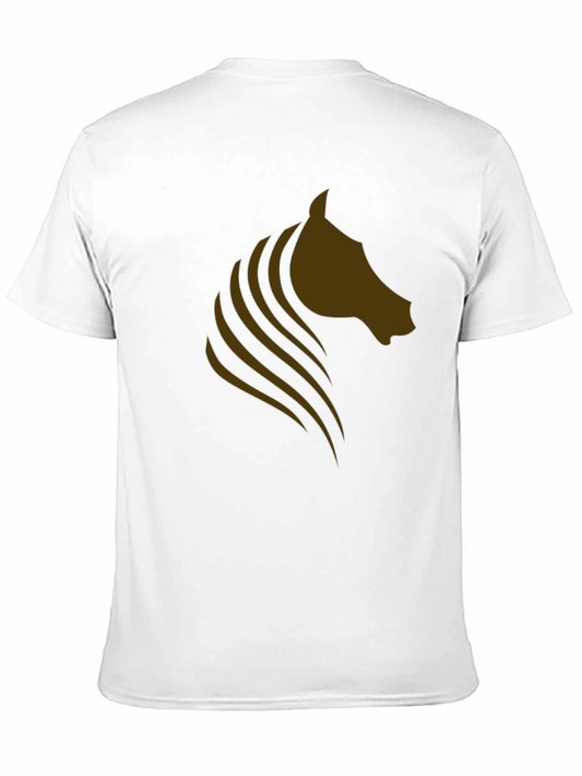 Mens Black T-shirt with Horse Graphic Design