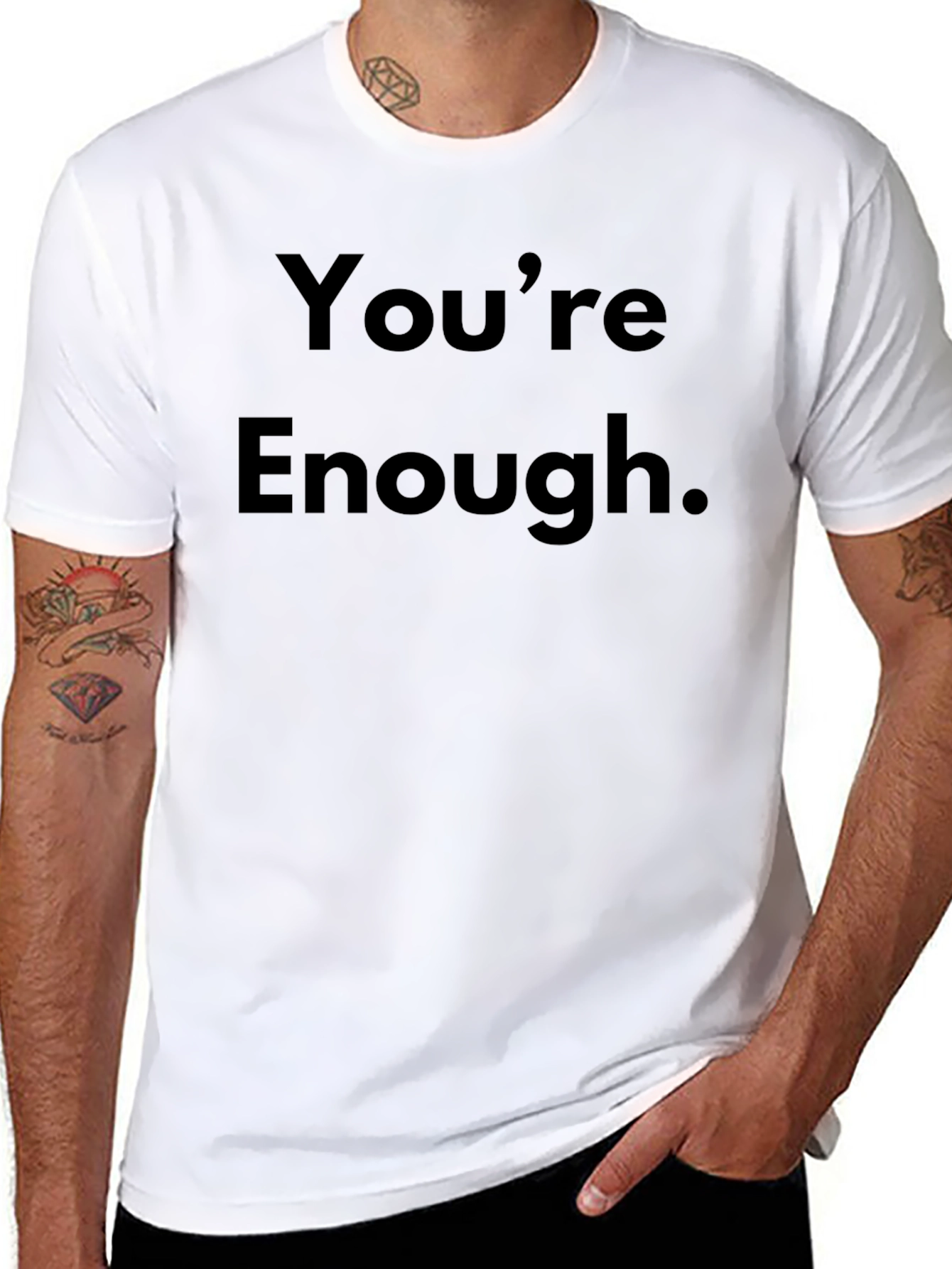 Youre Enough Black Graphic Tee - Motivational Shirt
