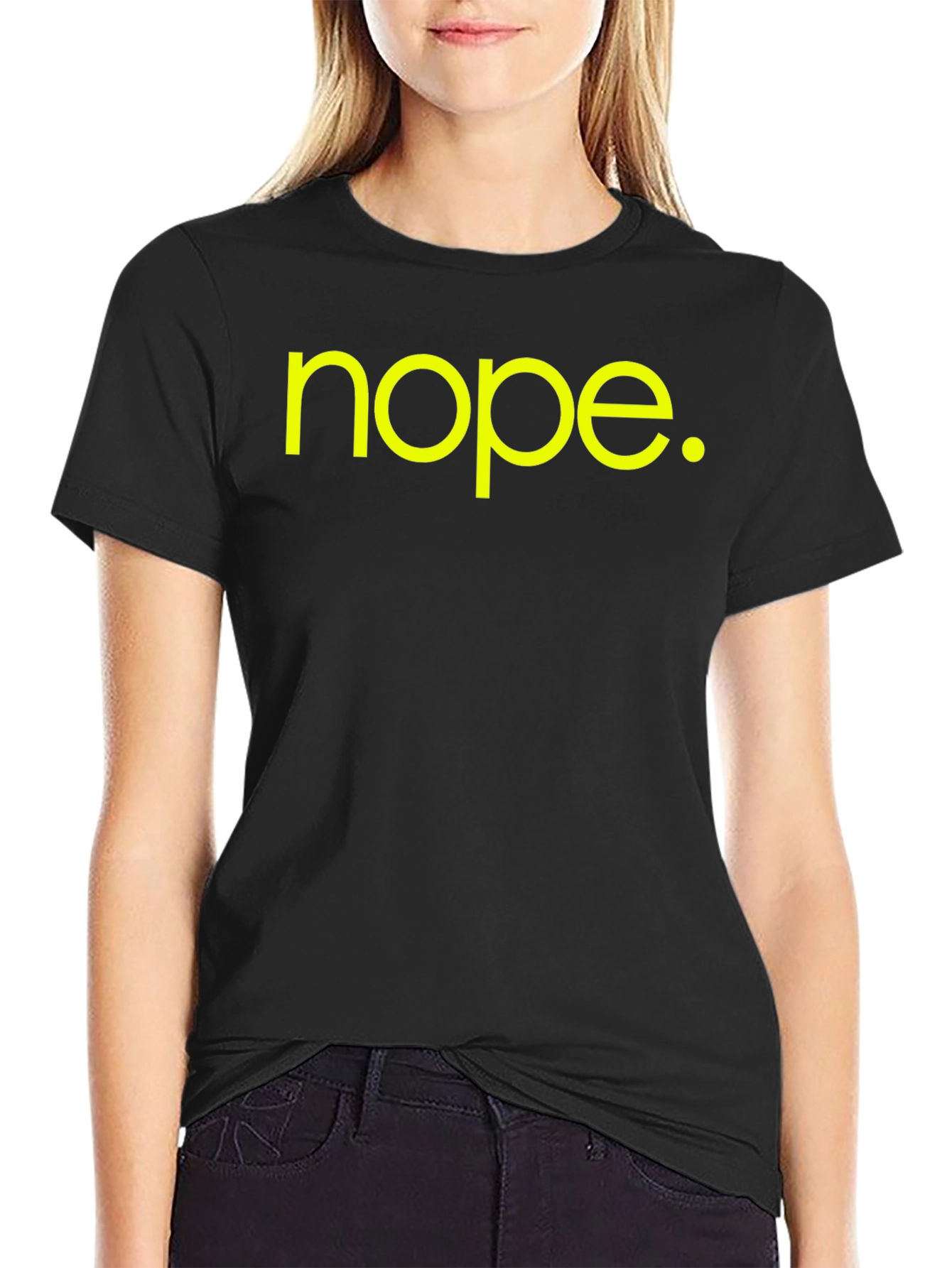 Nope Graphic Tee - Black Cotton T-Shirt