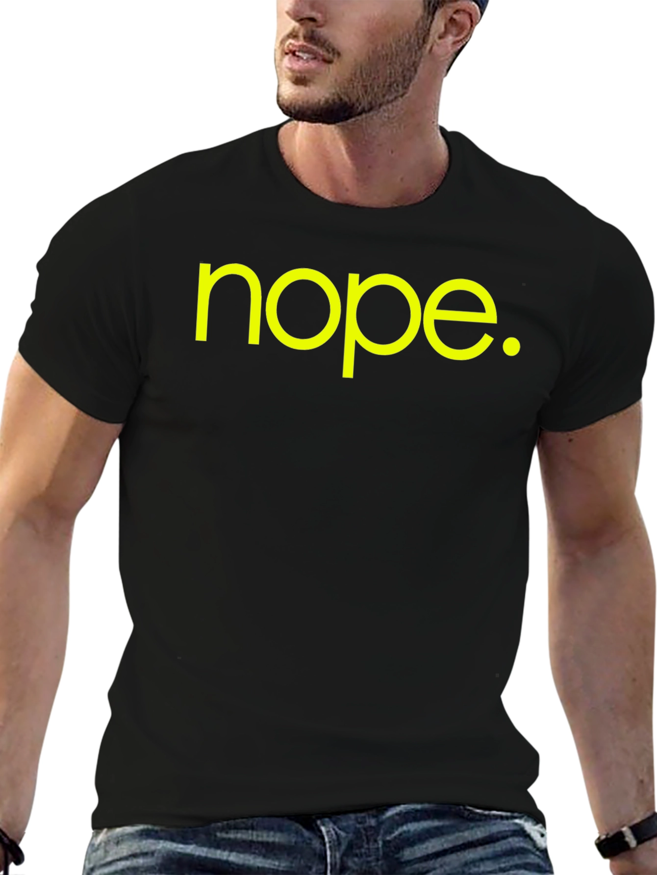 Nope Graphic Tee - Black Cotton T-Shirt
