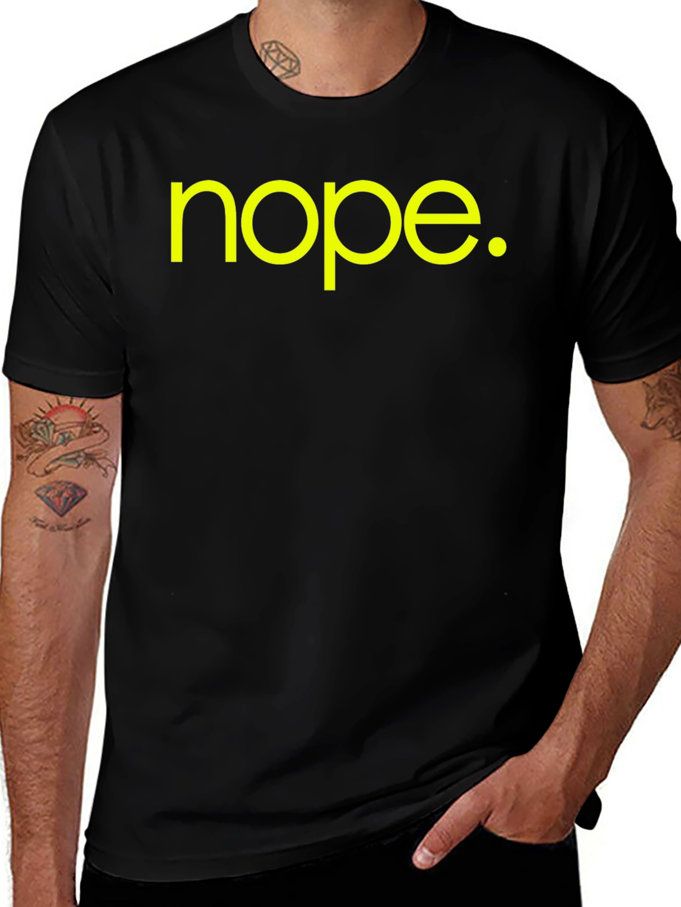 Nope Graphic Tee - Black Cotton T-Shirt