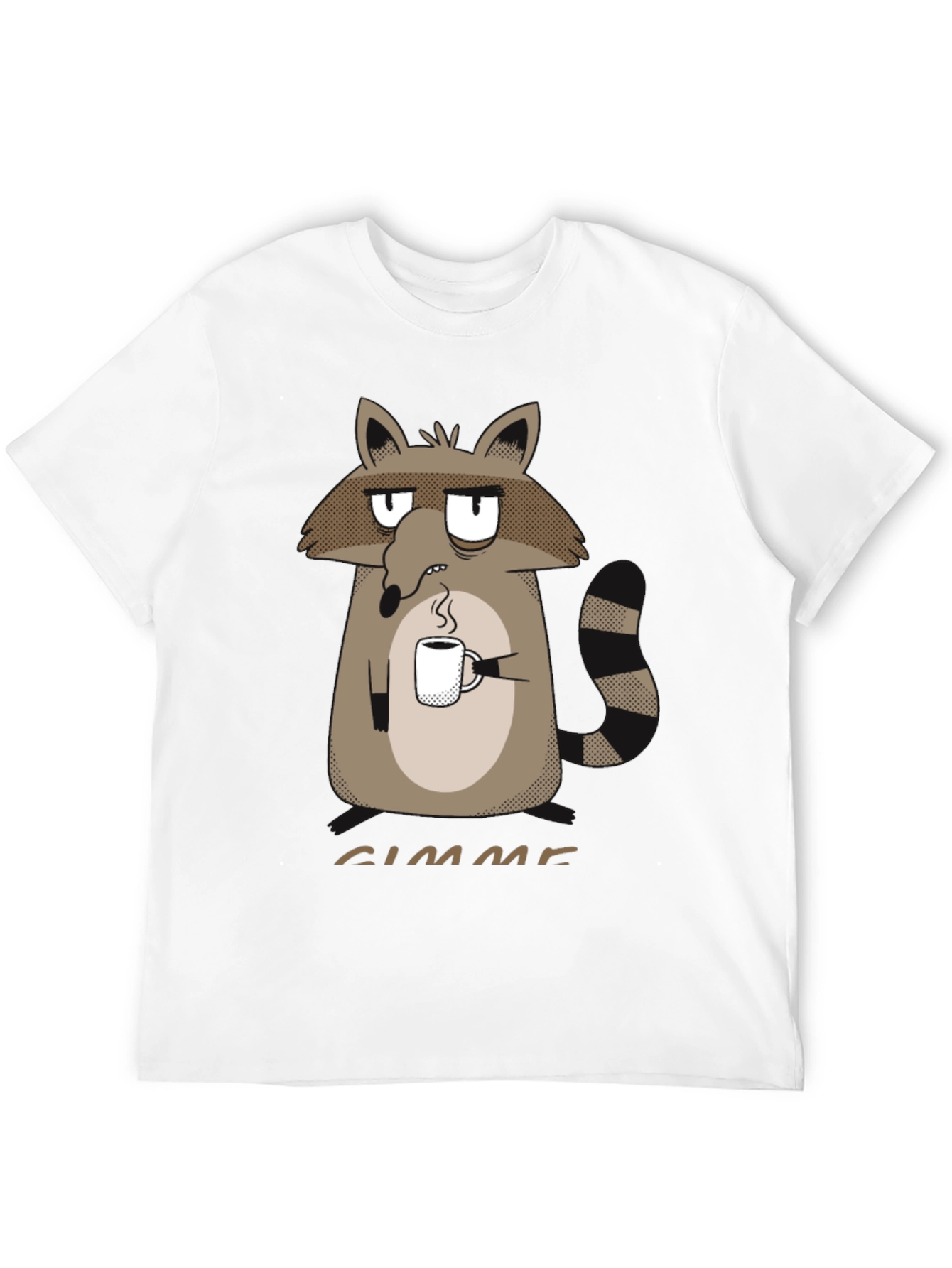 Gimme Coffee Raccoon Graphic Tee -  Unisex Crewneck T-Shirt