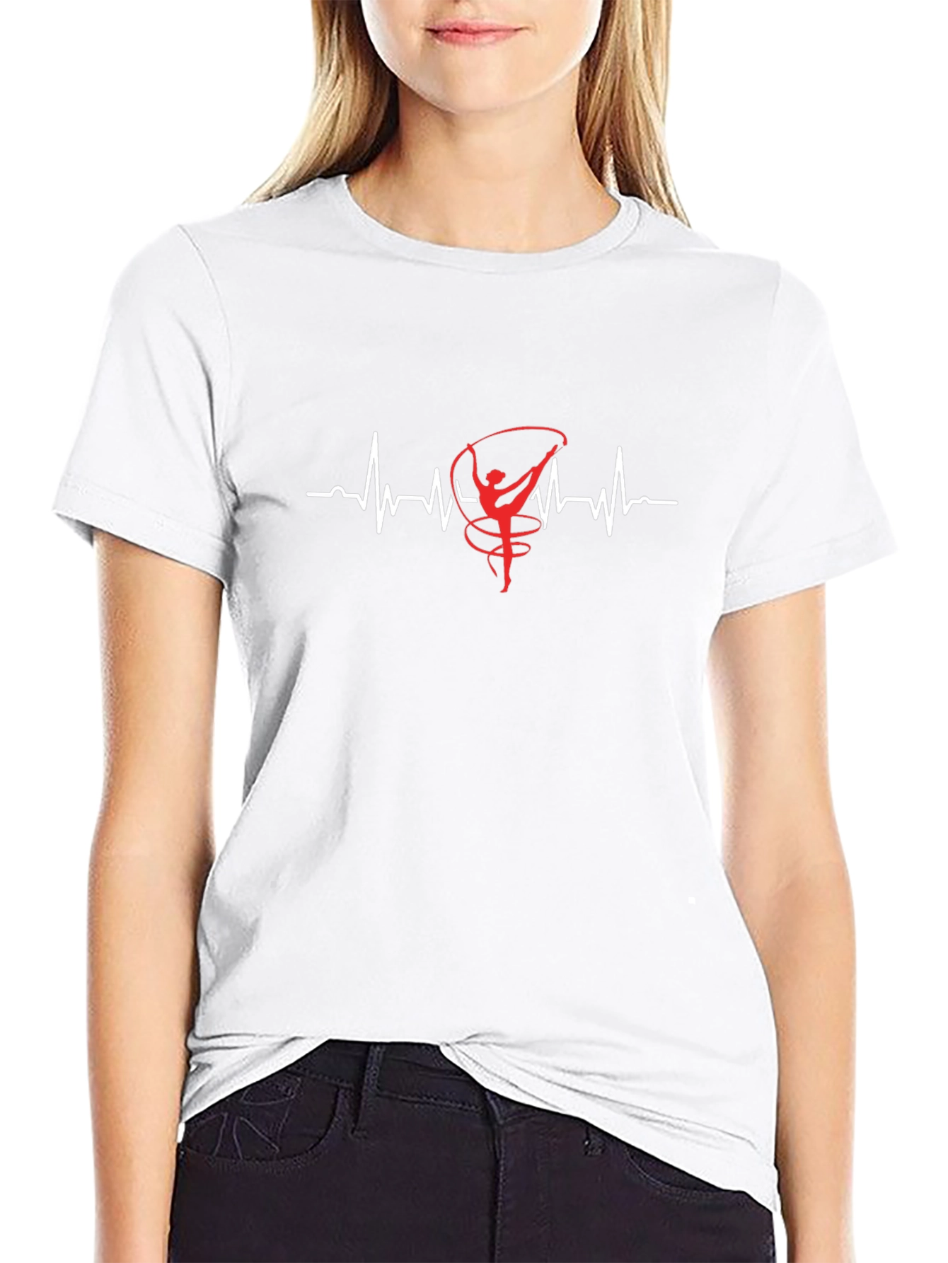 Gymnastics Heartbeat T-Shirt - Rhythmic Dance Tee