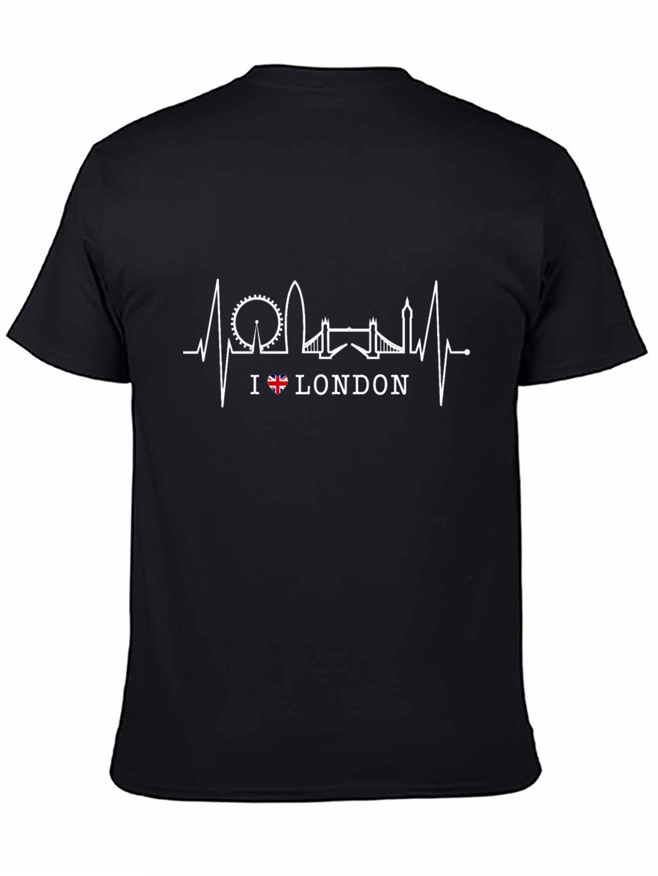 I Love London Heartbeat Black T-Shirt