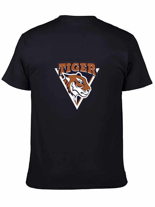 Tiger Graphic Tee - Black Cotton T-Shirt