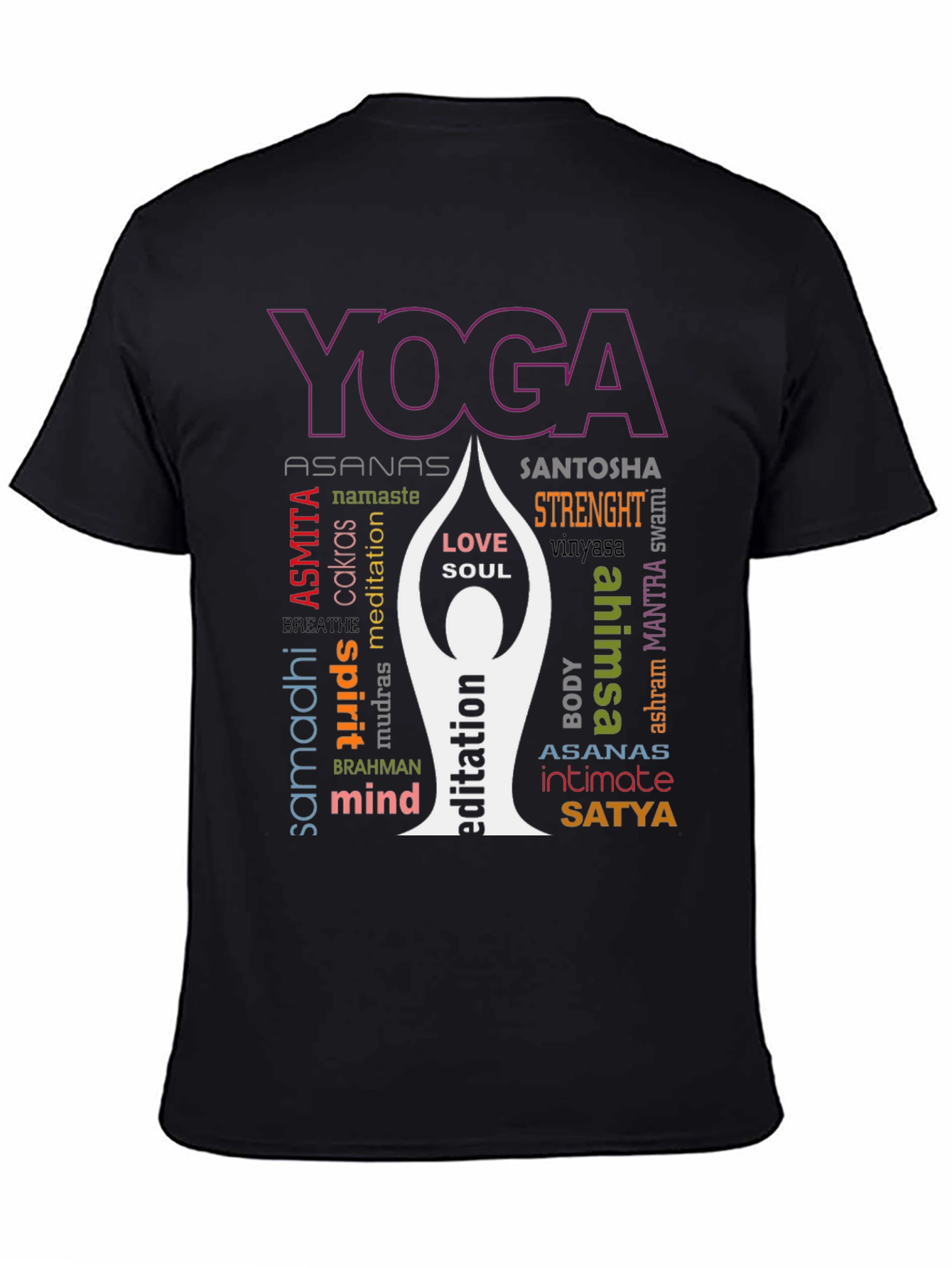Yoga Word Art Graphic T-Shirt
