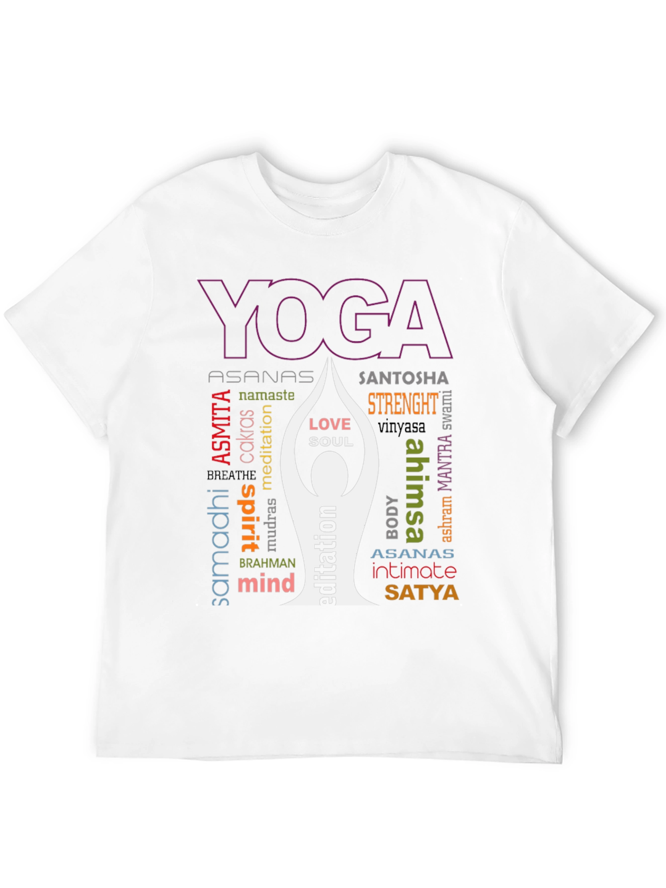 Yoga Word Art Graphic T-Shirt