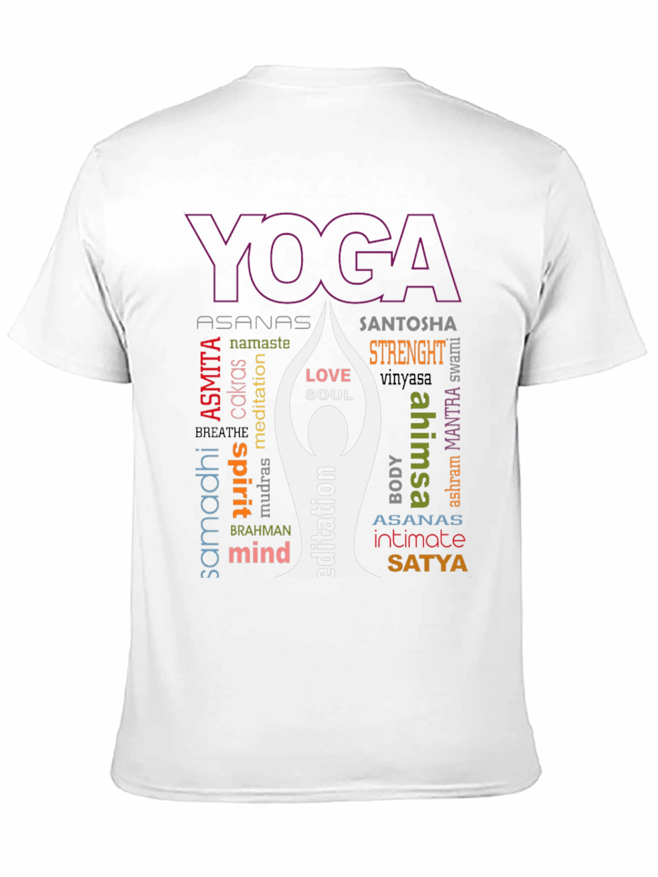 Yoga Word Art Graphic T-Shirt