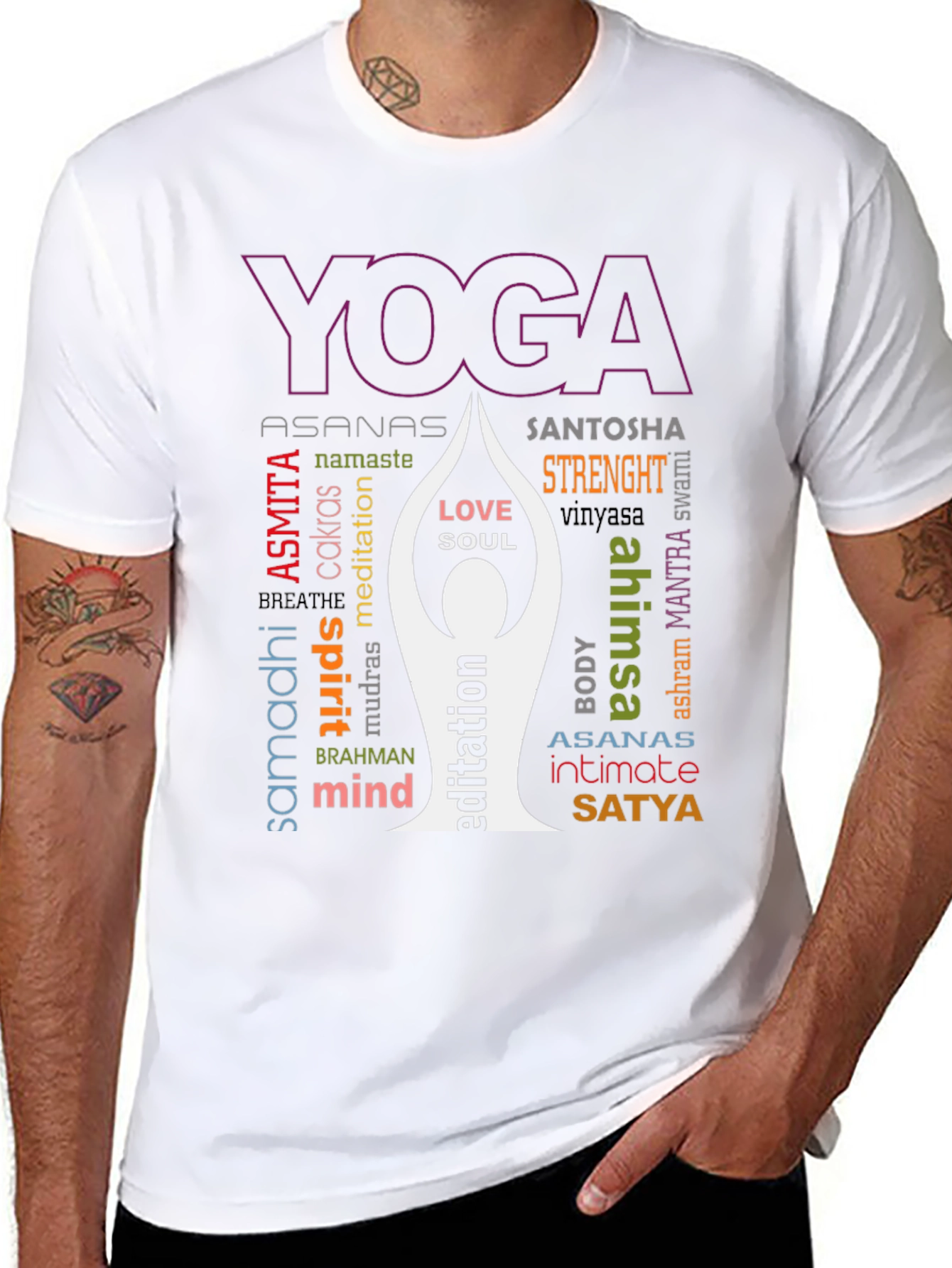 Yoga Word Art Graphic T-Shirt