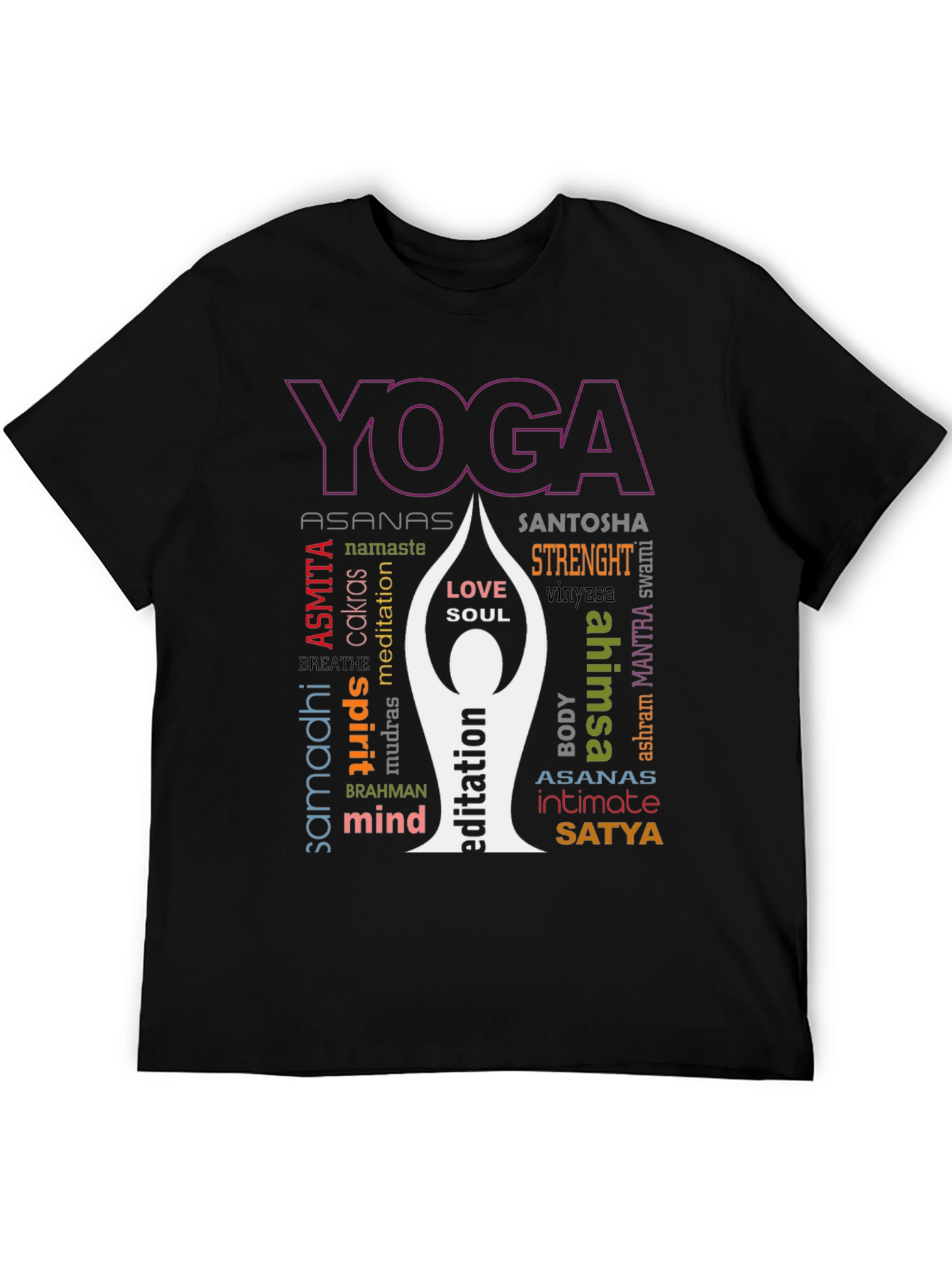 Yoga Word Art Graphic T-Shirt