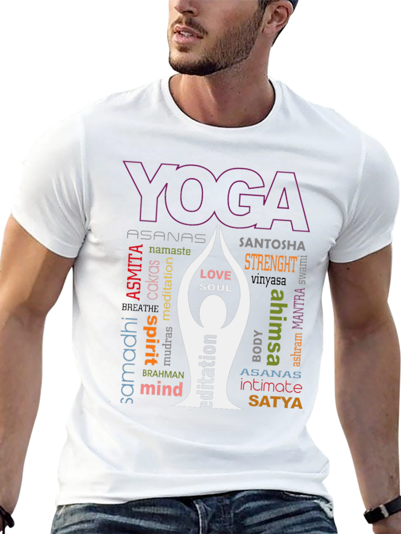 Yoga Word Art Graphic T-Shirt