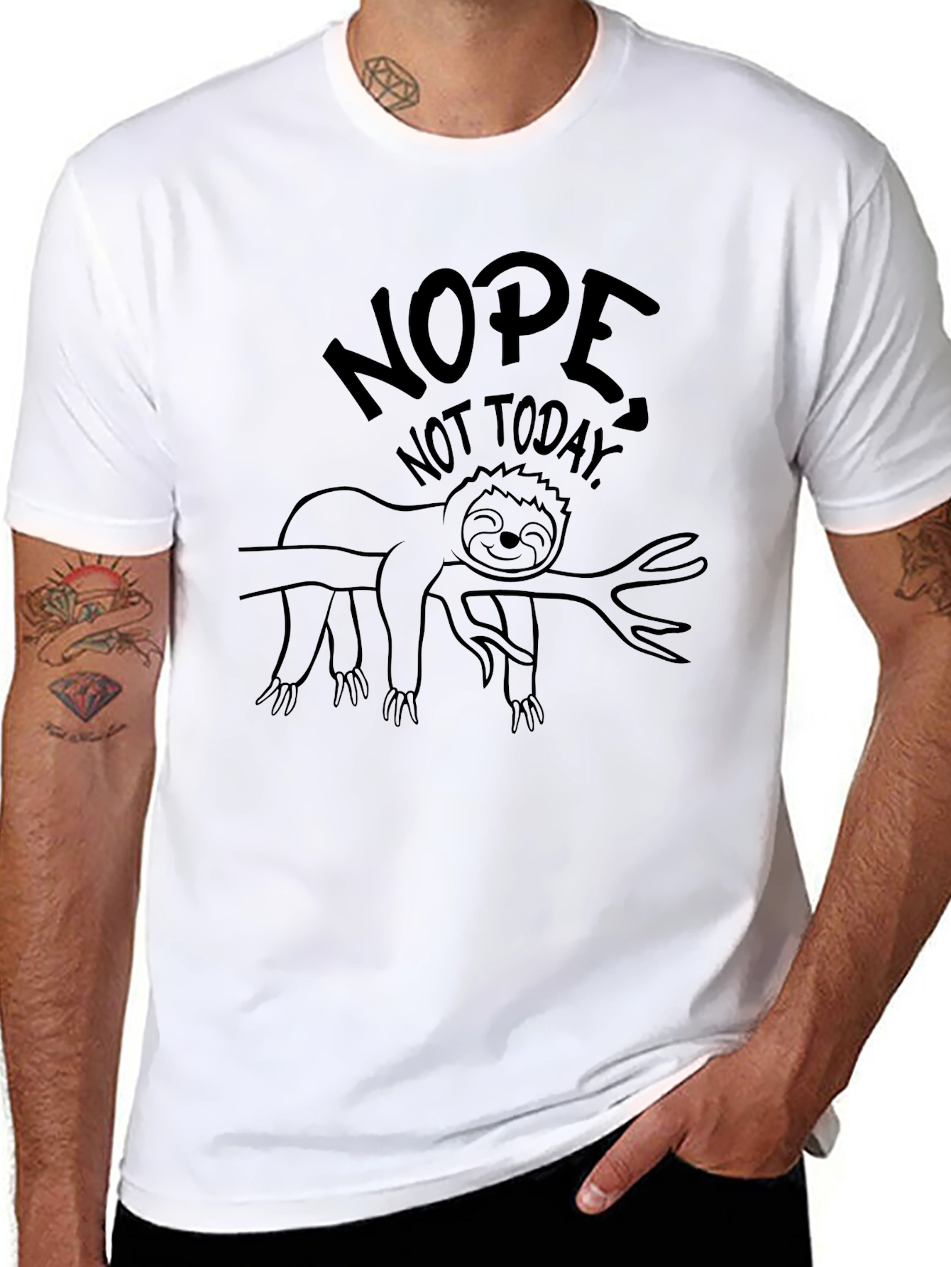 Nope Not Today Sloth T-Shirt - Funny Graphic Tee