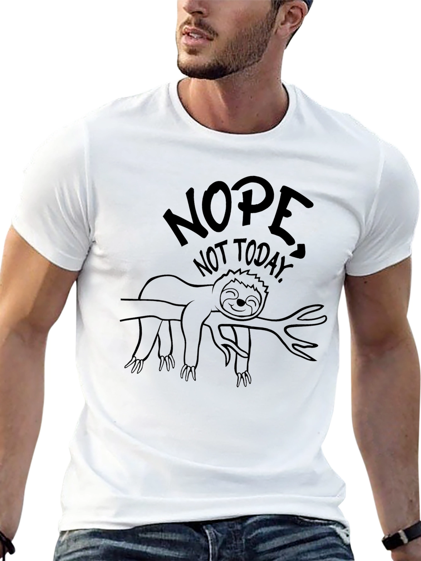 Nope Not Today Sloth T-Shirt - Funny Graphic Tee