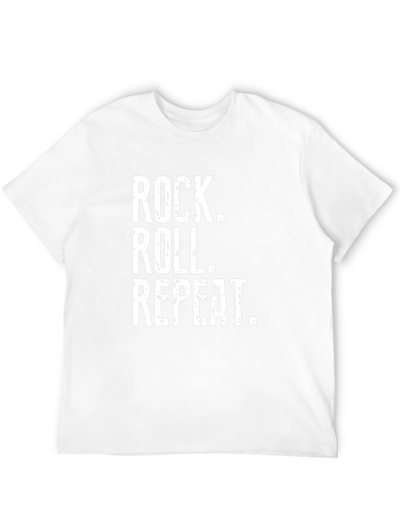 Rock Roll Repeat Graphic Tee - Black Cotton T-Shirt