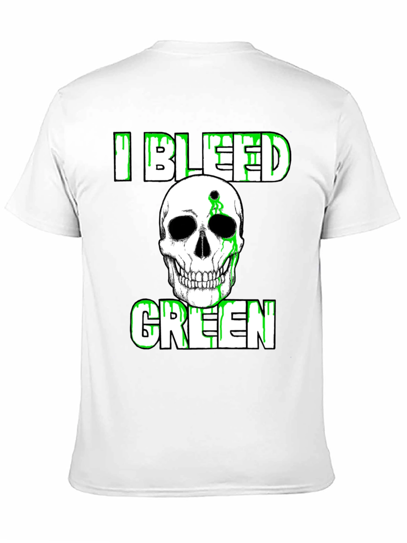 I Bleed Green Skull Graphic T-Shirt