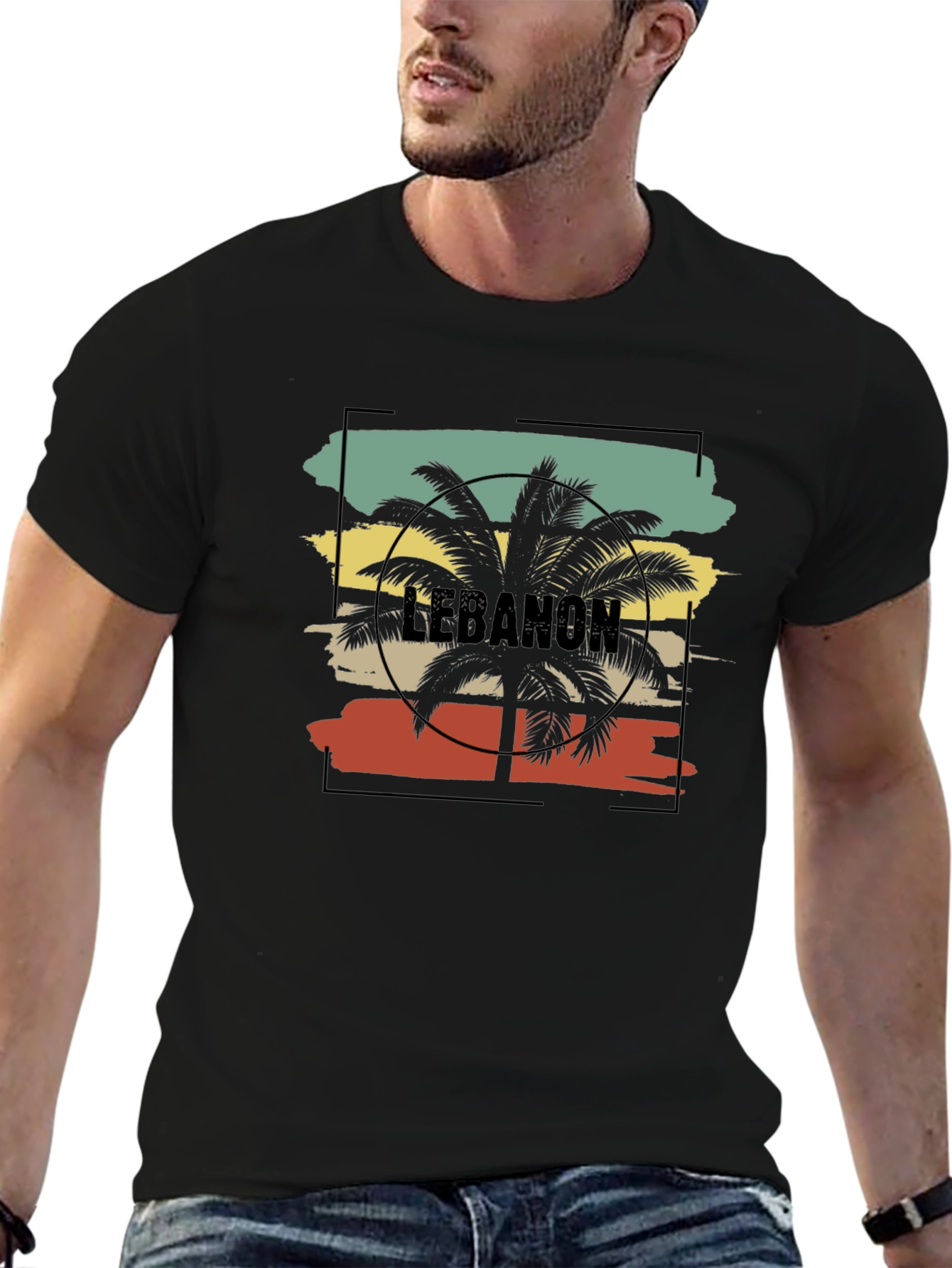 Lebanon Palm Tree Graphic T-Shirt