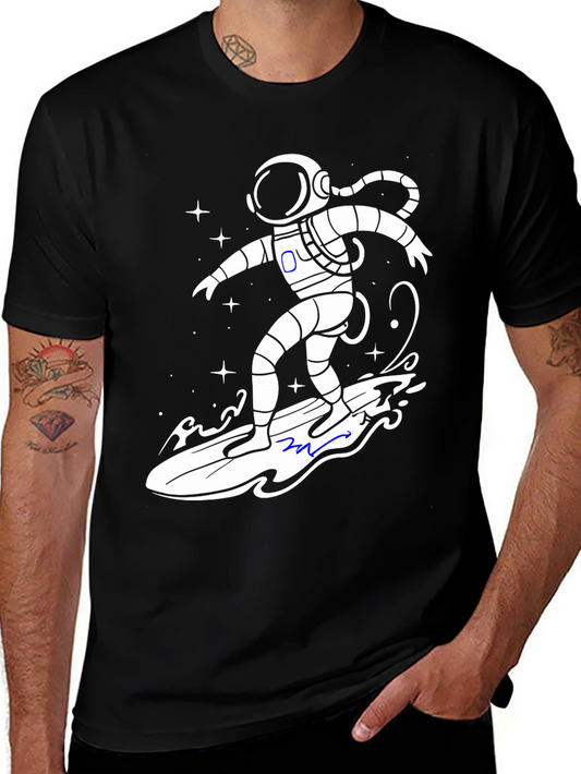 Astronaut Surfer T-Shirt - Galaxy Vibes!