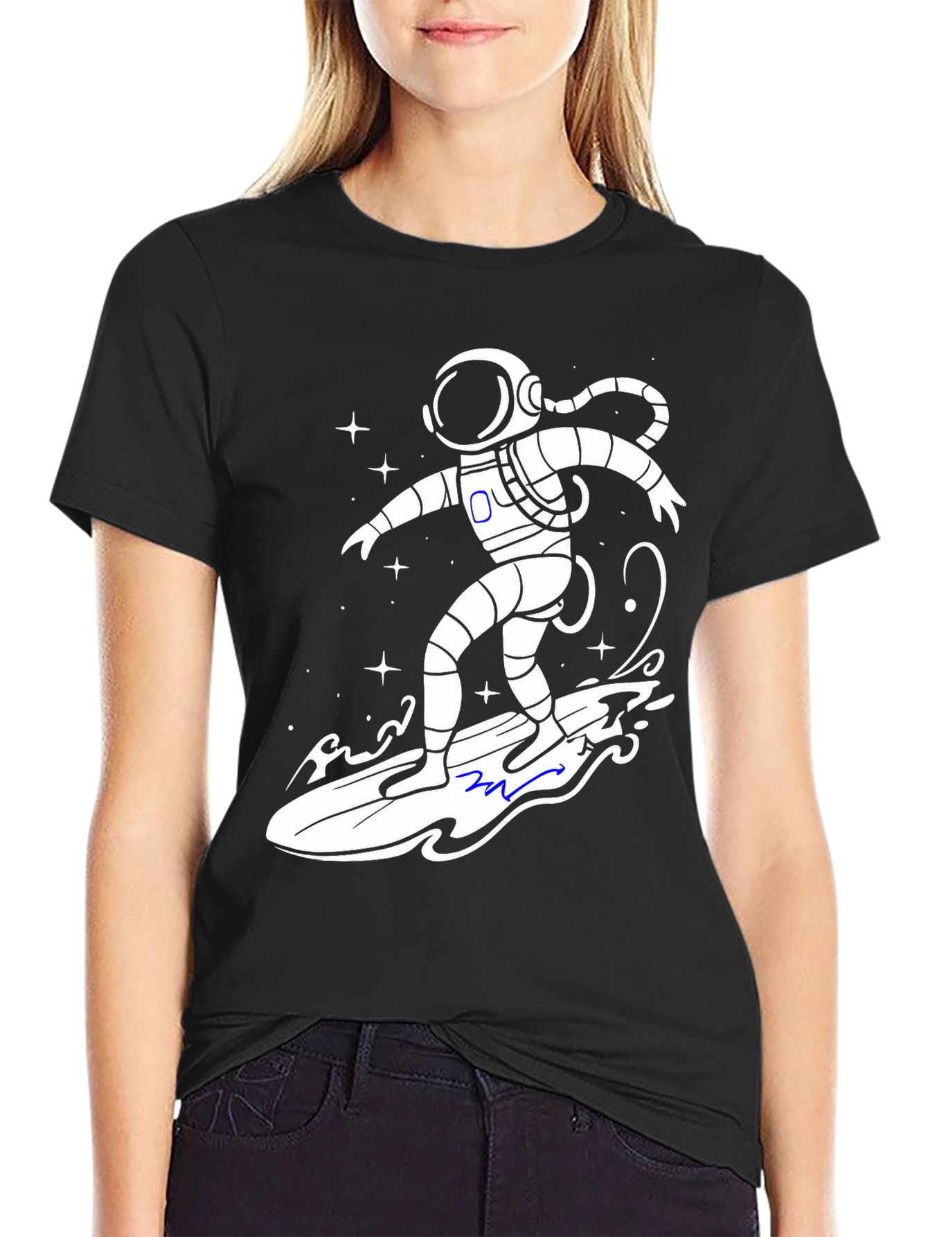 Astronaut Surfer T-Shirt - Galaxy Vibes!