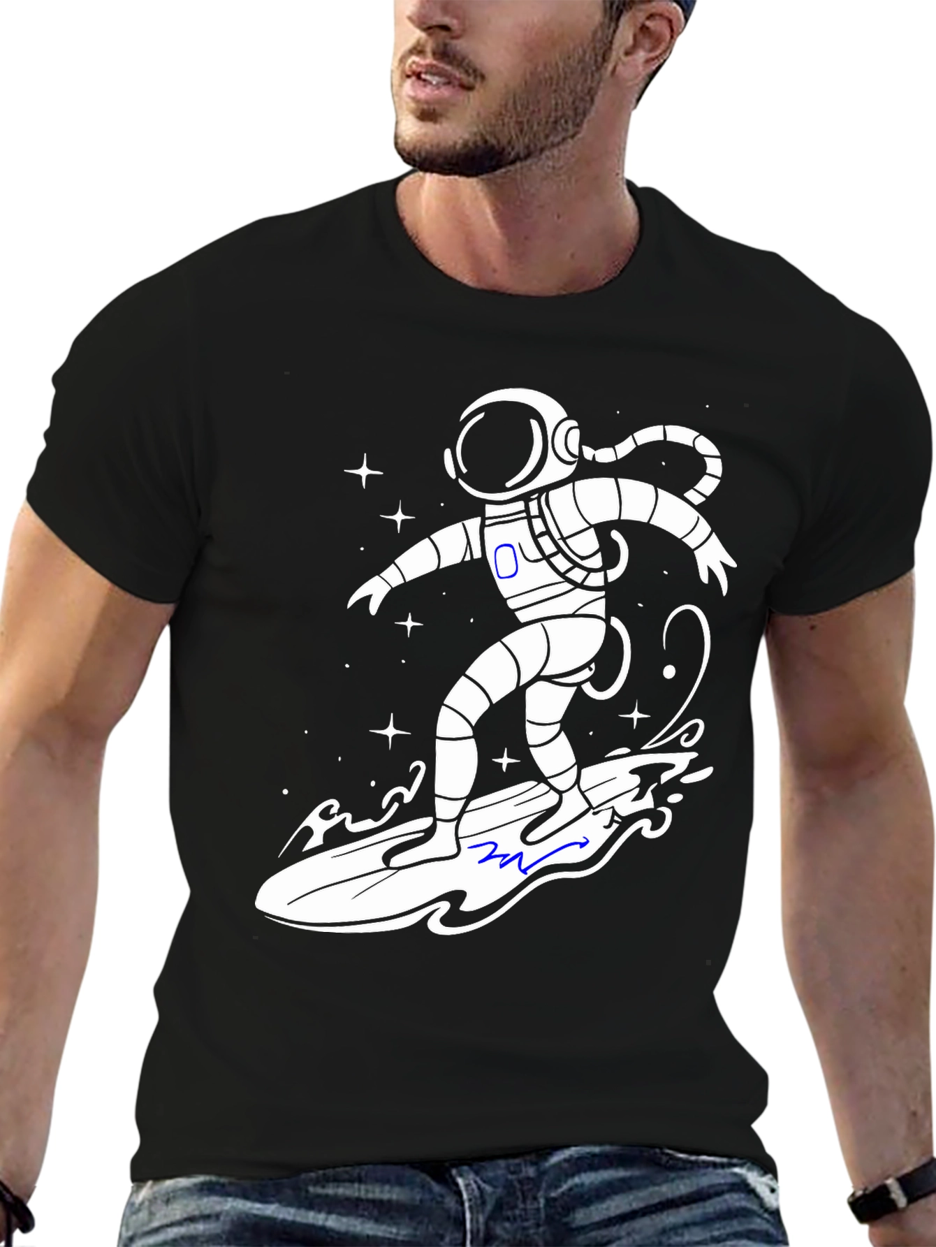 Astronaut Surfer T-Shirt - Galaxy Vibes!