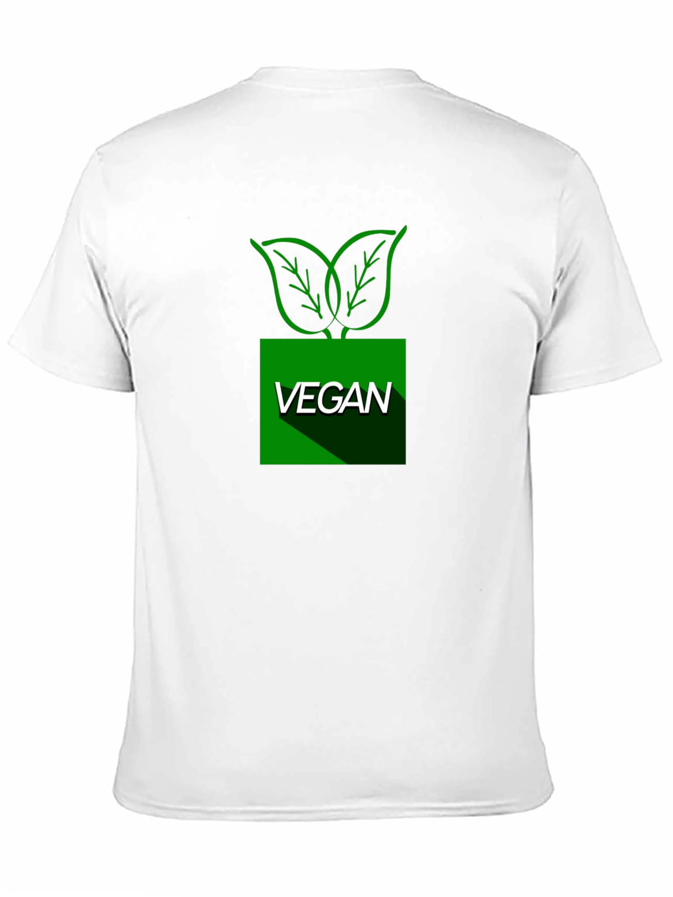 Vegan Leaf Graphic T-Shirt - Black