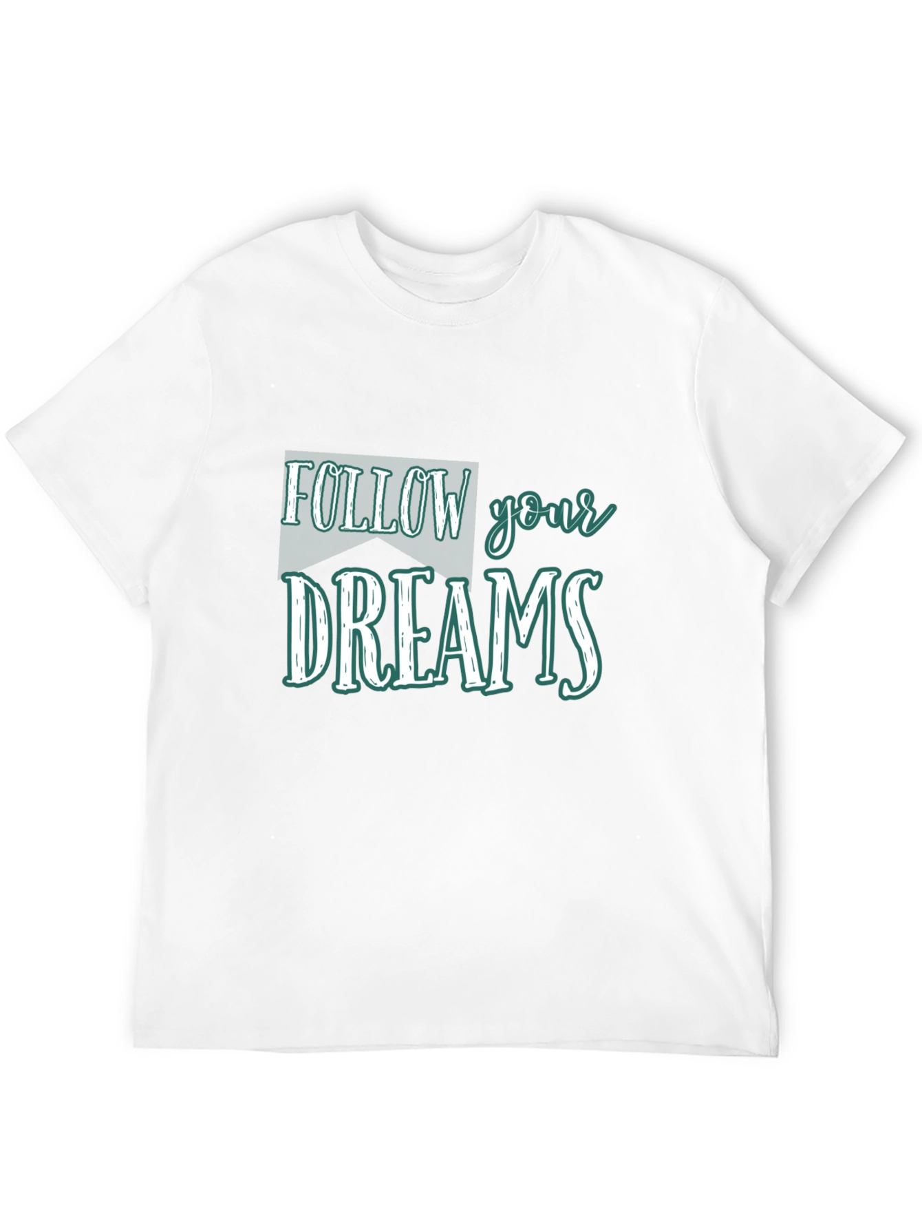 Follow Your Dreams Graphic Tee - Black Cotton T-Shirt