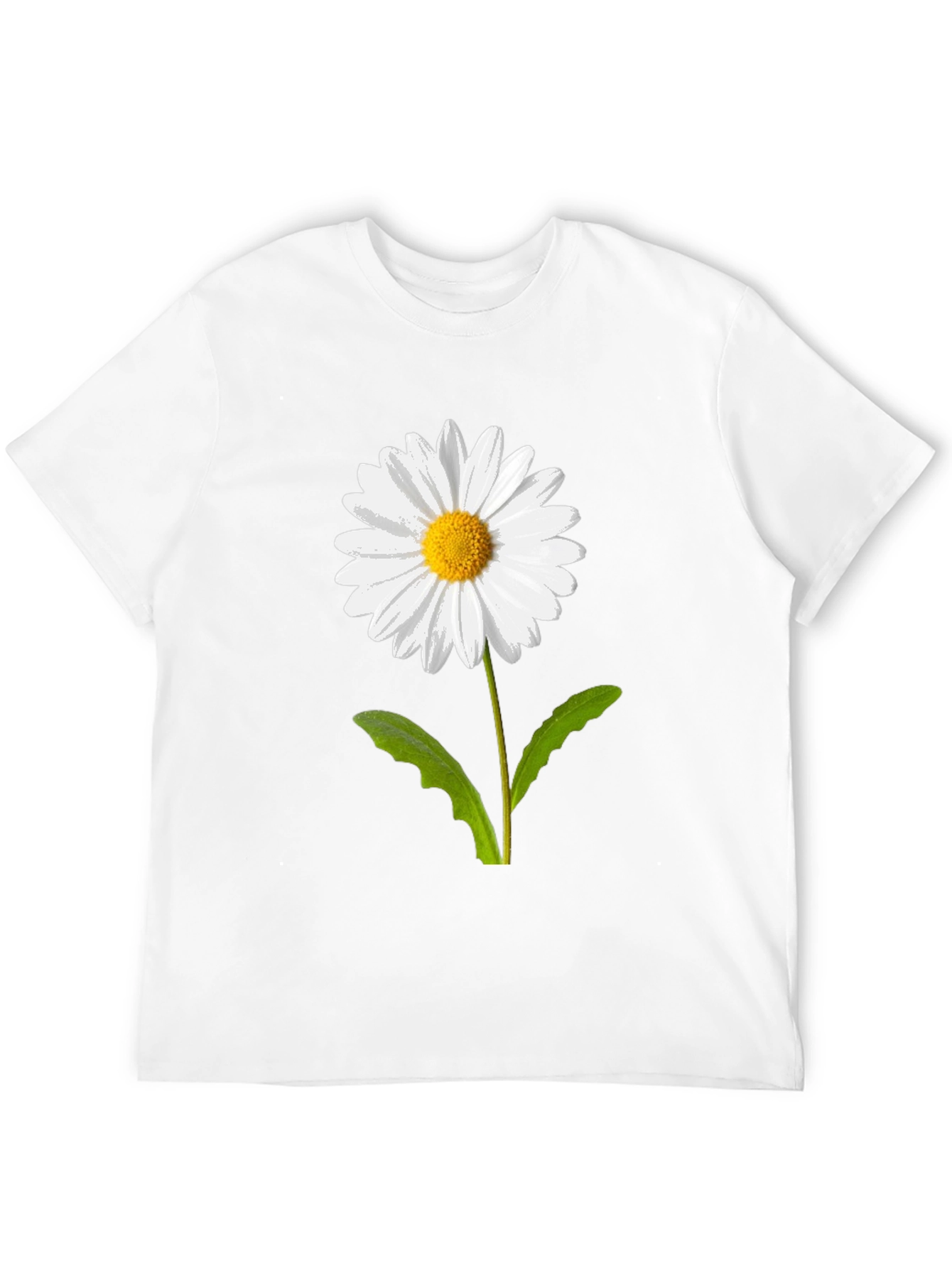 Daisy Flower Graphic Tee - Casual Black T-Shirt
