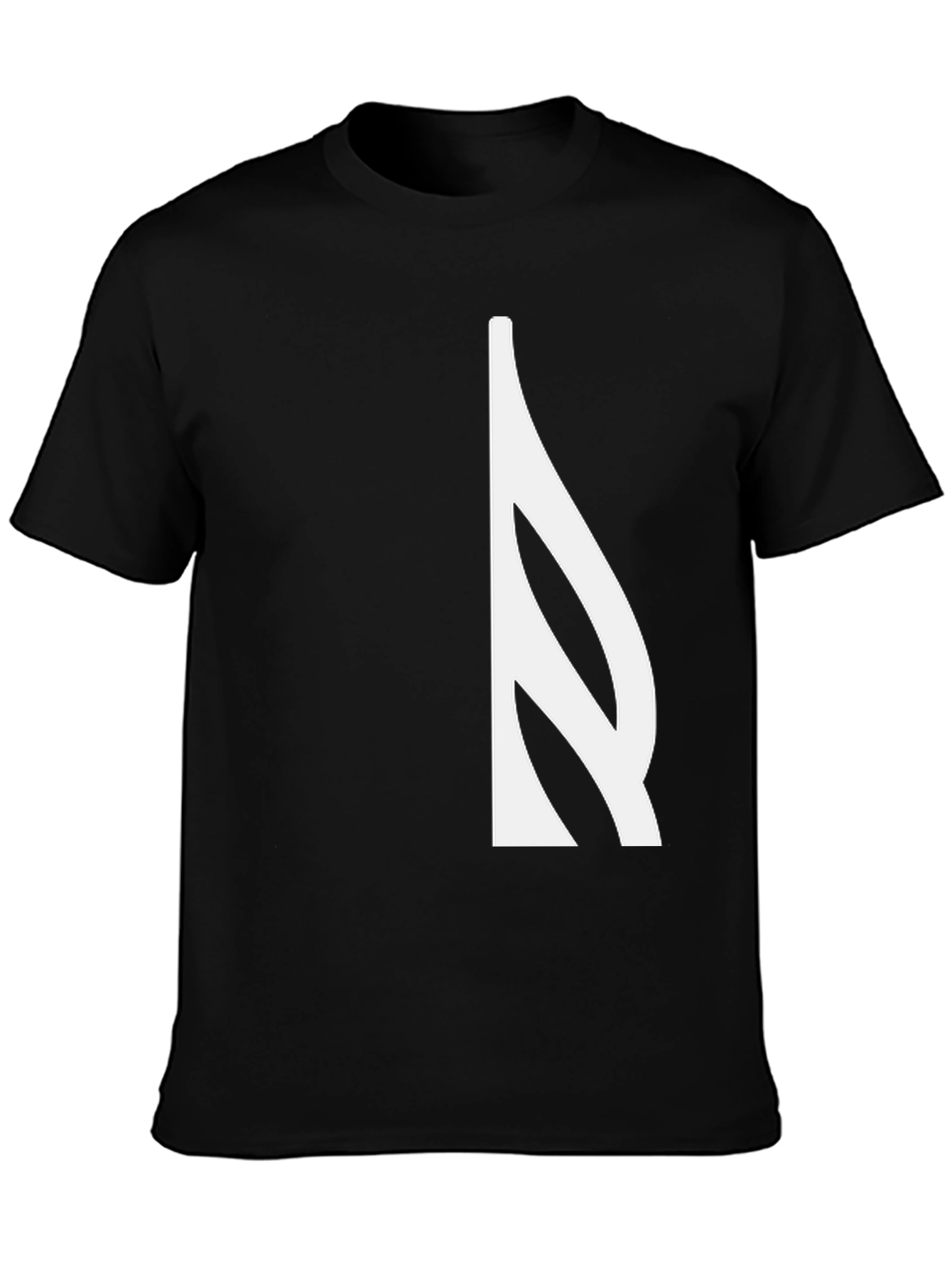 Modern Black T-Shirt with Abstract White Design