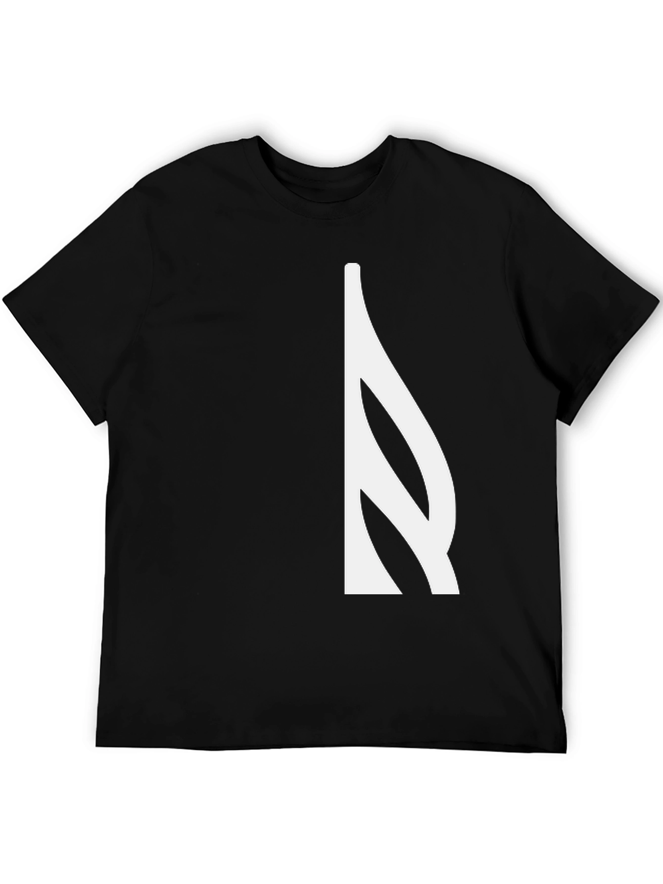 Modern Black T-Shirt with Abstract White Design