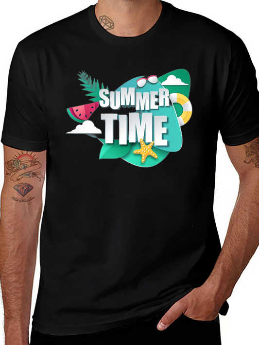 Summer Time Graphic T-Shirt - Black