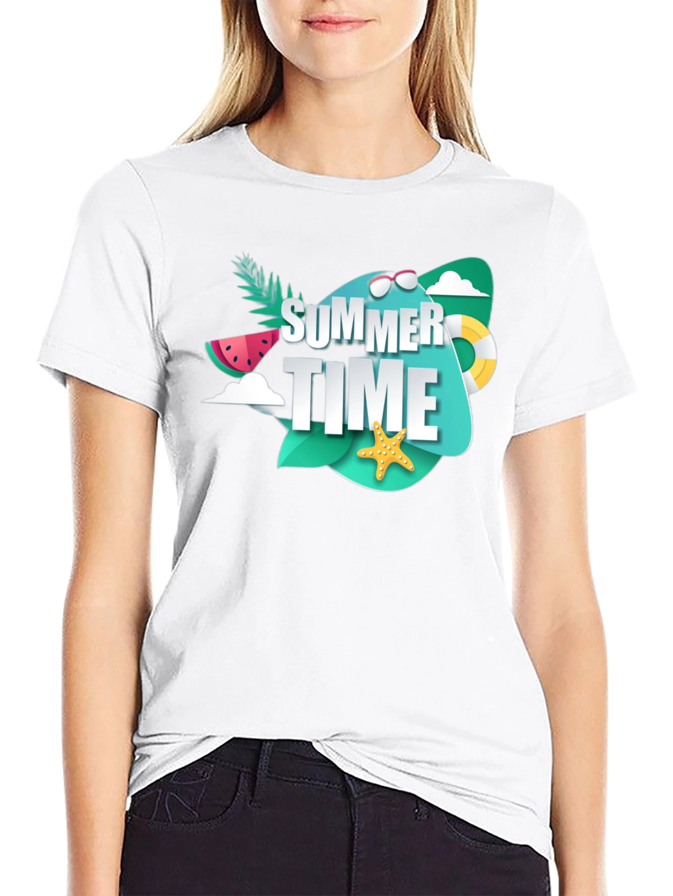 Summer Time Graphic T-Shirt - Black