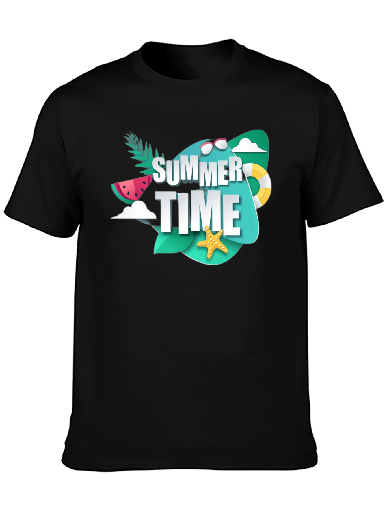 Summer Time Graphic T-Shirt - Black