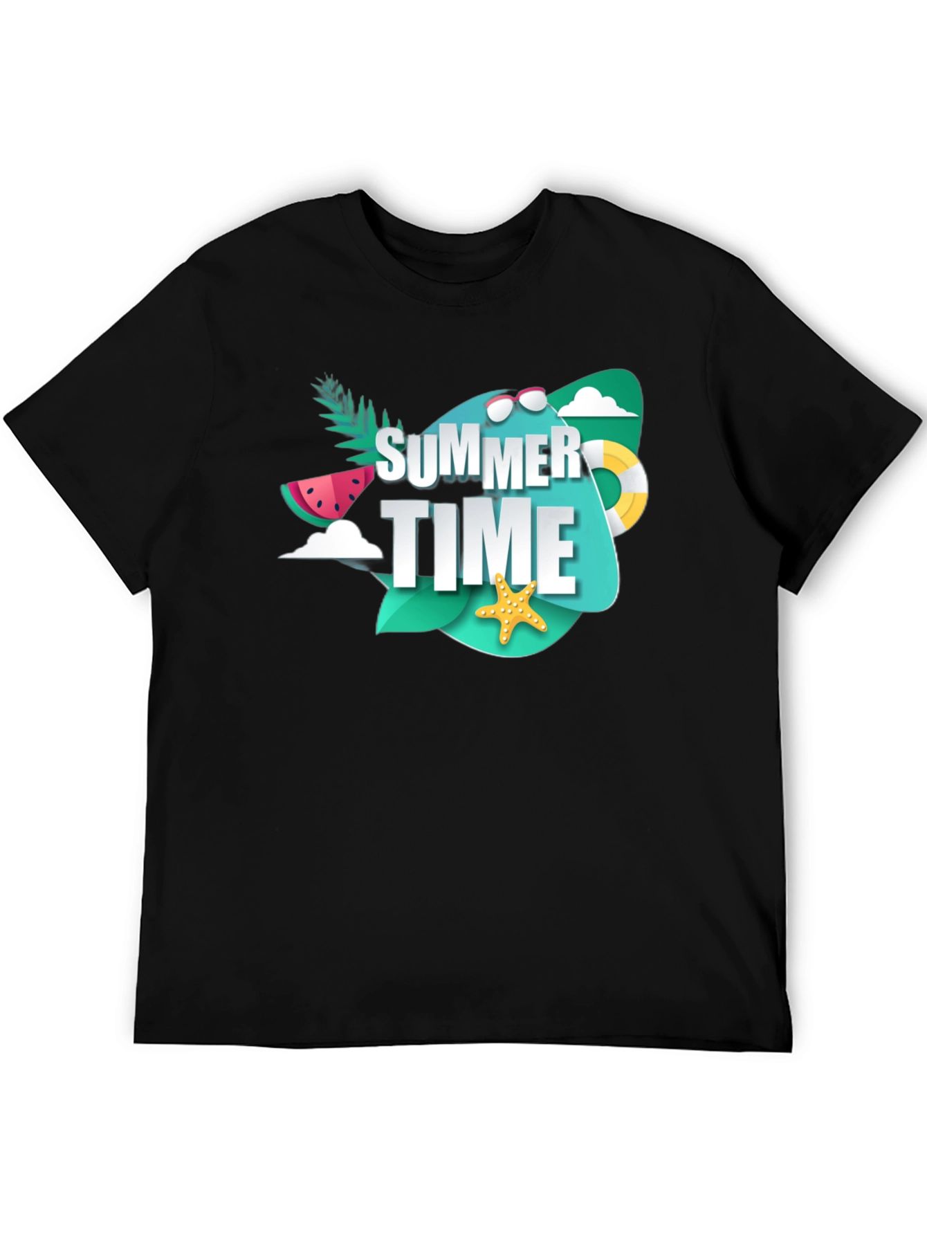 Summer Time Graphic T-Shirt - Black