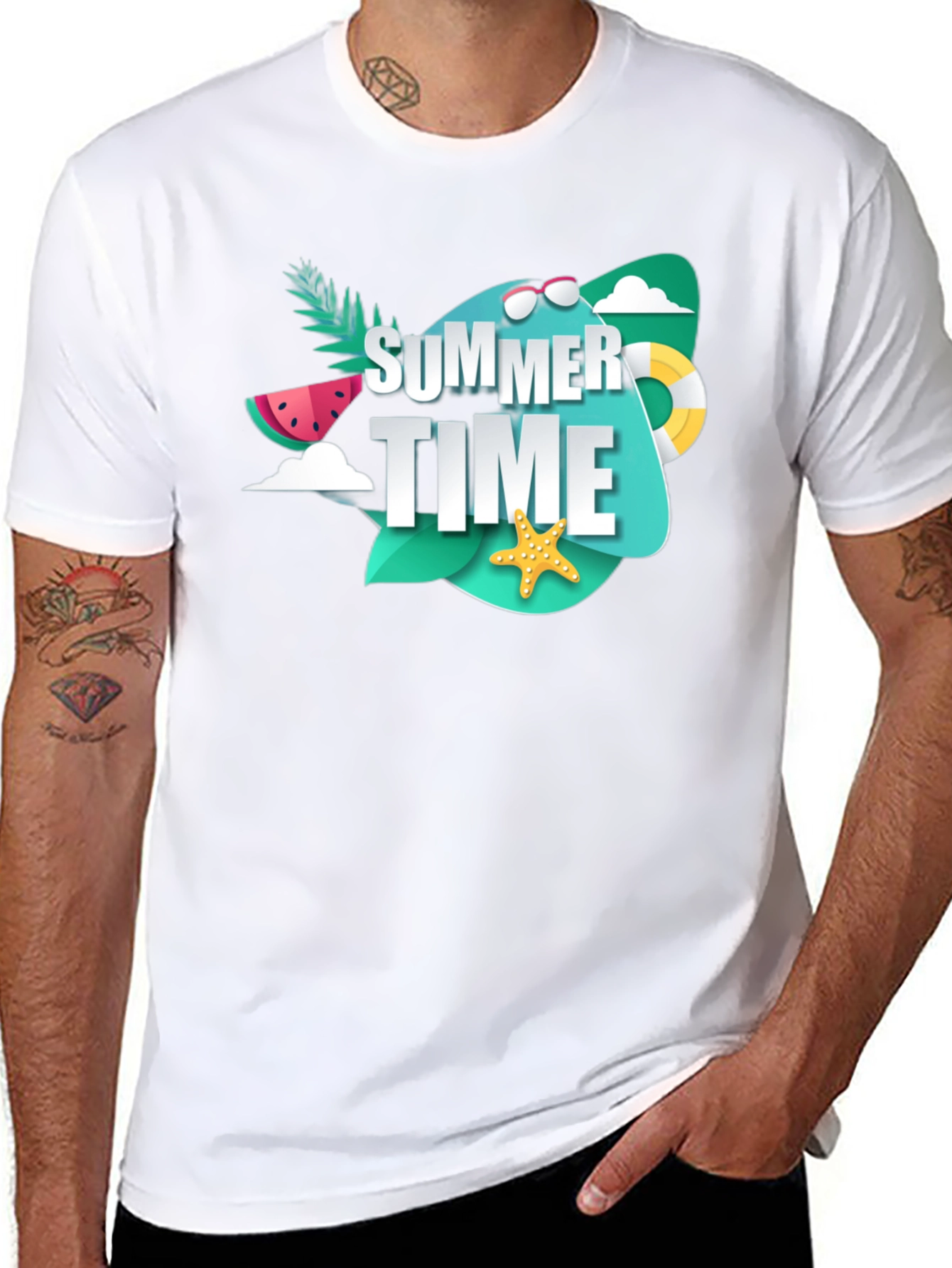 Summer Time Graphic T-Shirt - Black