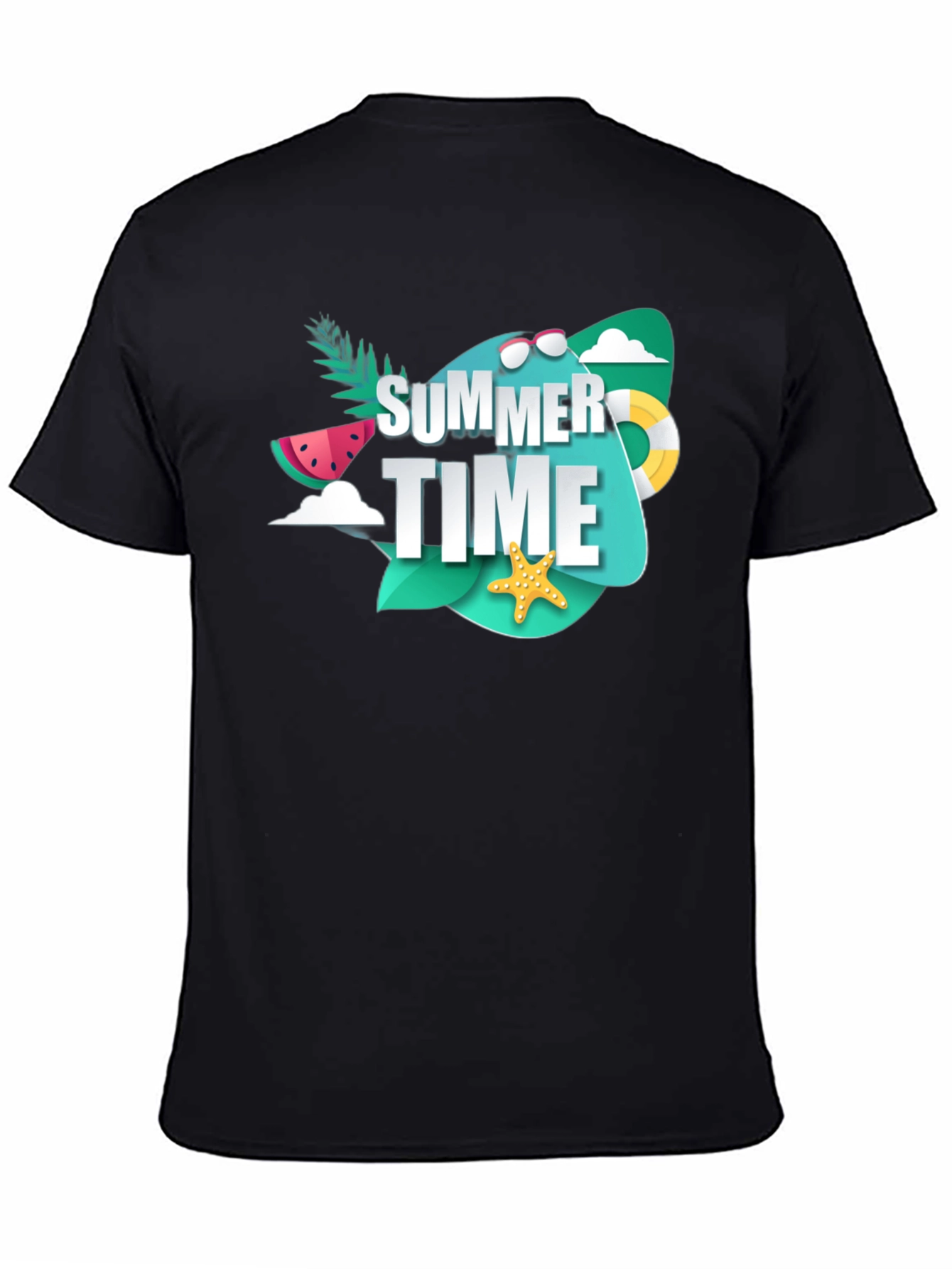 Summer Time Graphic T-Shirt - Black