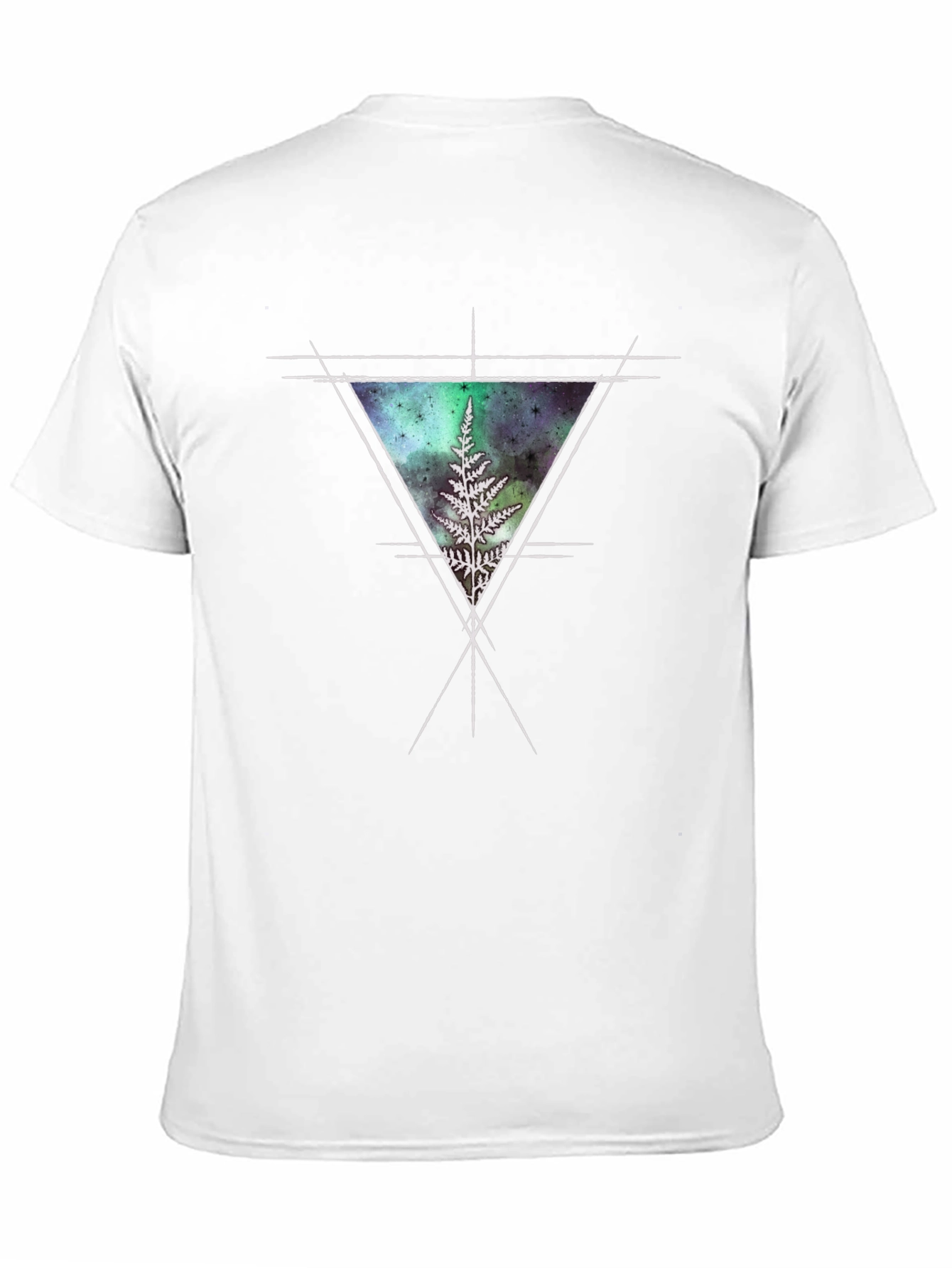 Geometric Fern Graphic Tee - Black